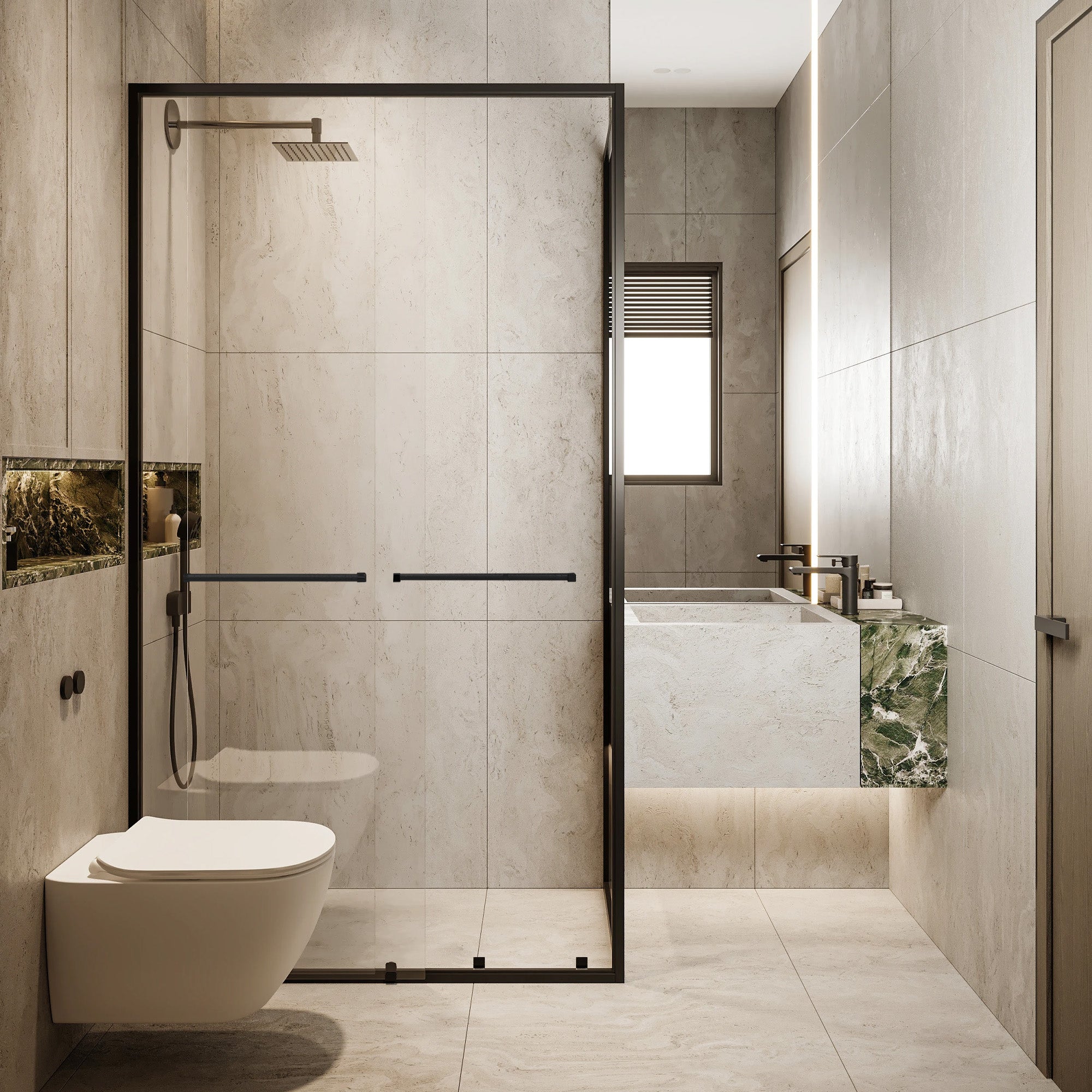 ETHEREAL Customize Corner Shower Door with Ultra Clear Glass