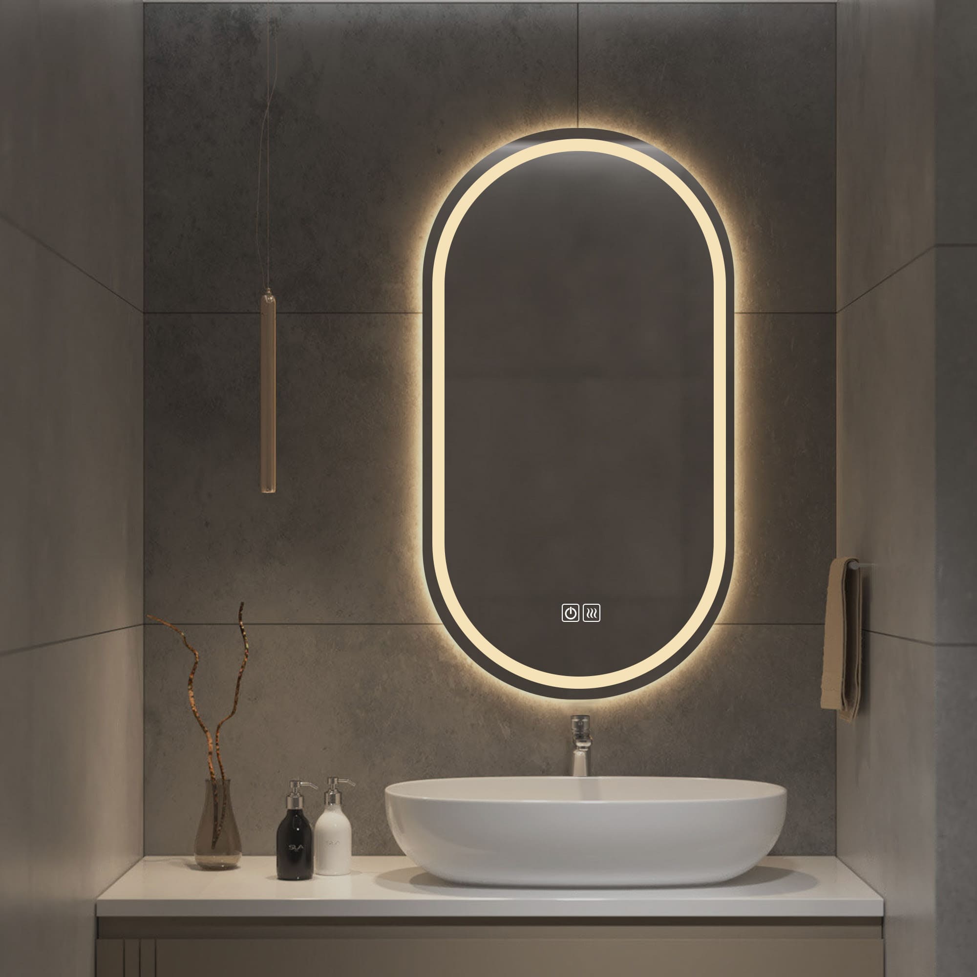 Eris LED Mirror for bathroom 3000k light