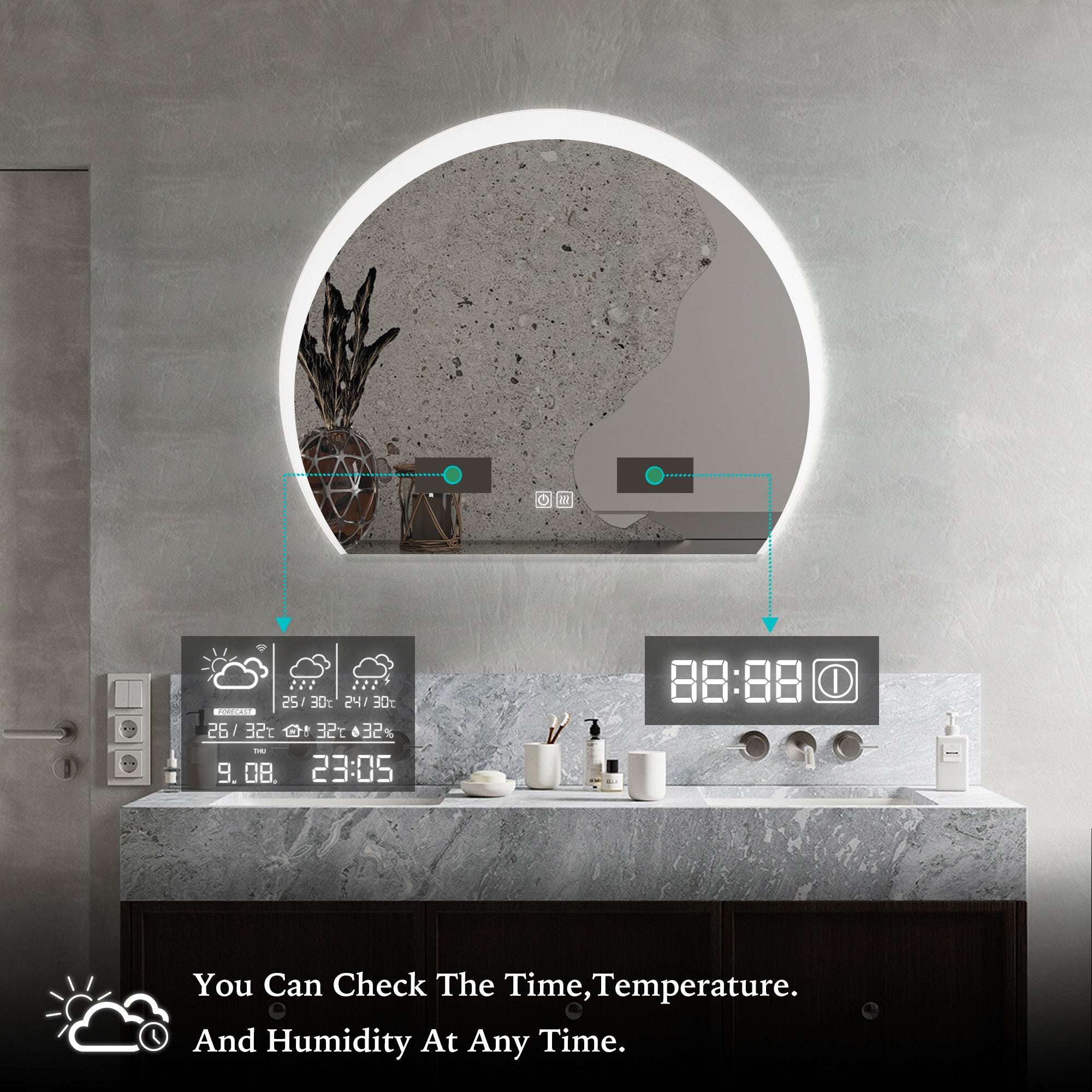 FIDES Irregular Custom LED Mirror with Acrylic Frame