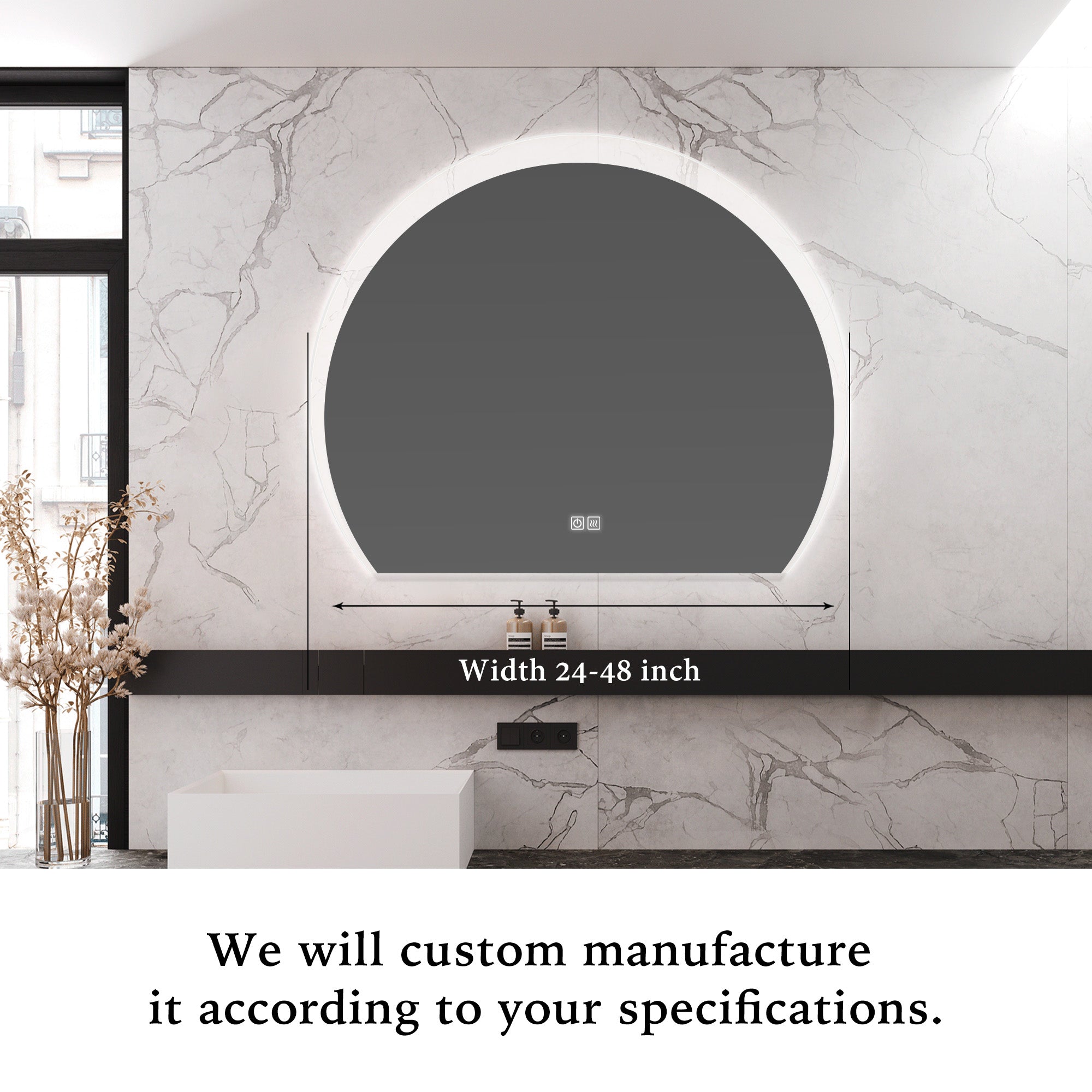 FIDES Irregular Custom LED Mirror with Acrylic Frame
