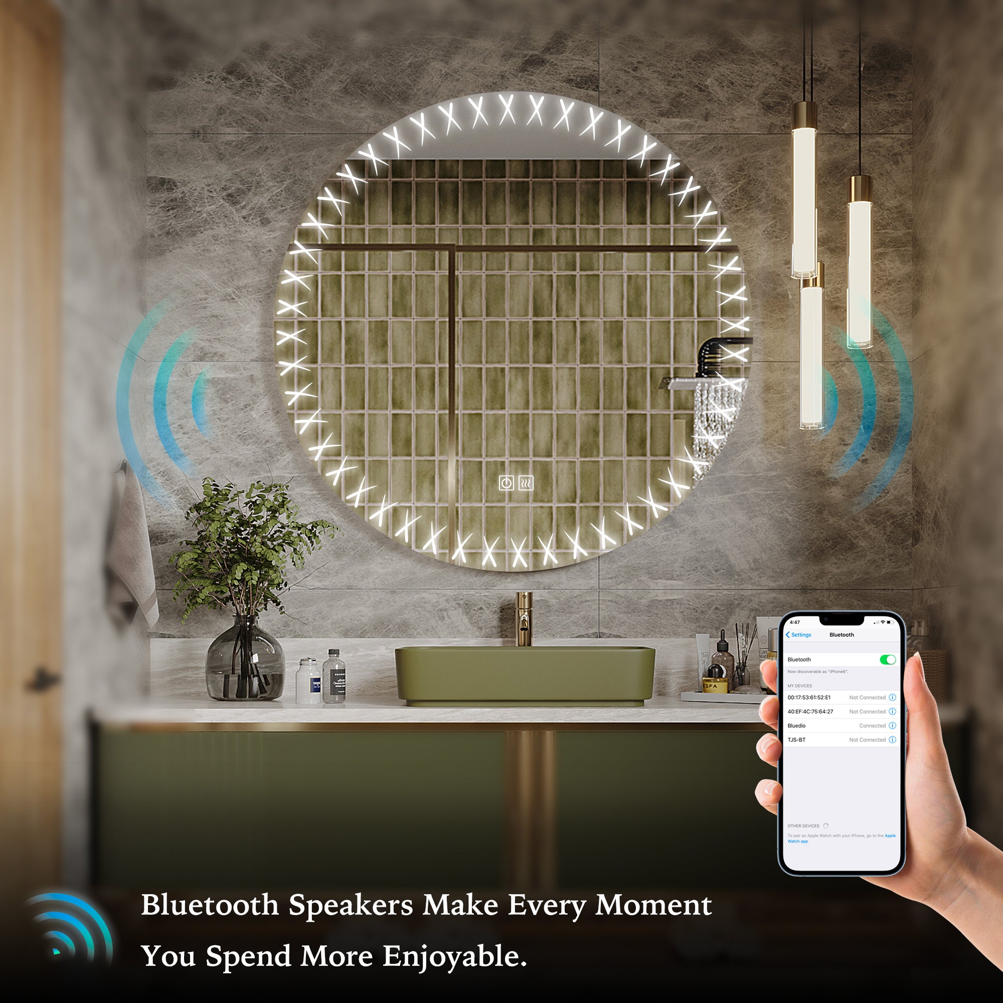 FLORA Irregular Custom LED Mirror with Edge Frosted