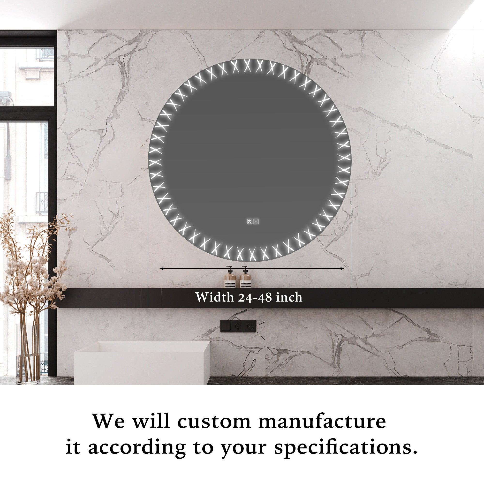 FLORA Irregular Custom LED Mirror with Edge Frosted