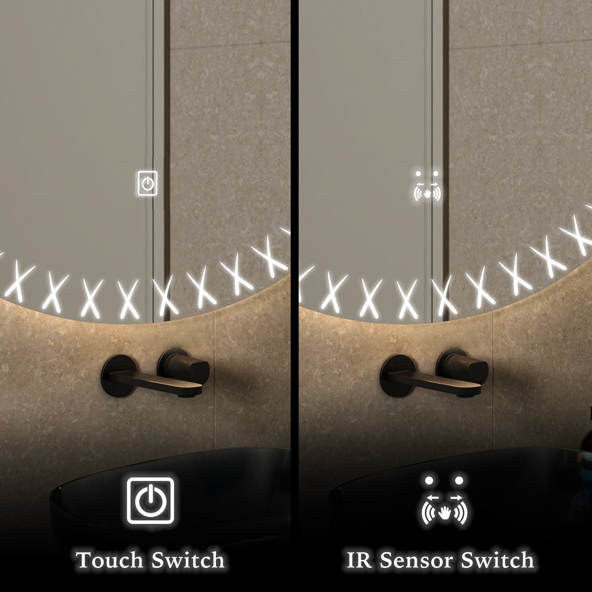 FLORA Irregular Custom LED Mirror with Edge Frosted