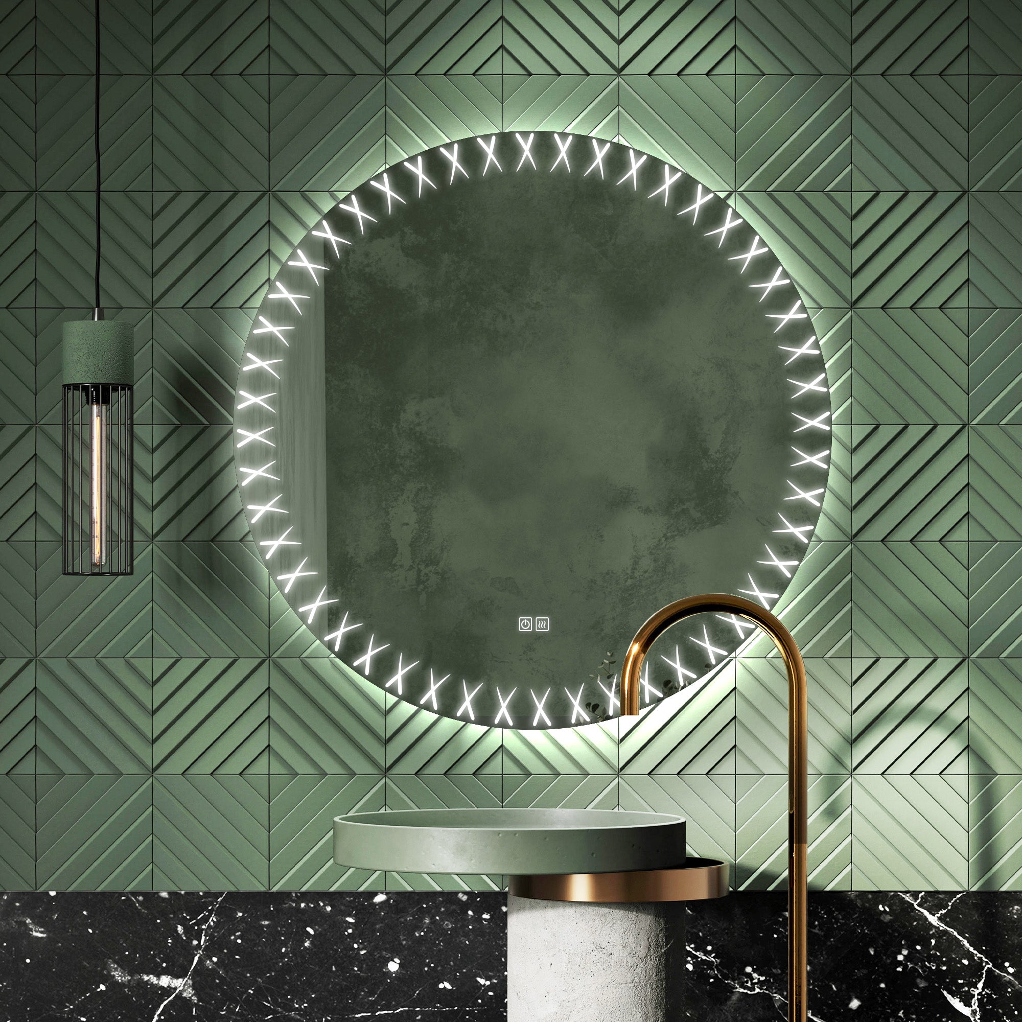 FLORA Irregular Custom LED Mirror with Edge Frosted