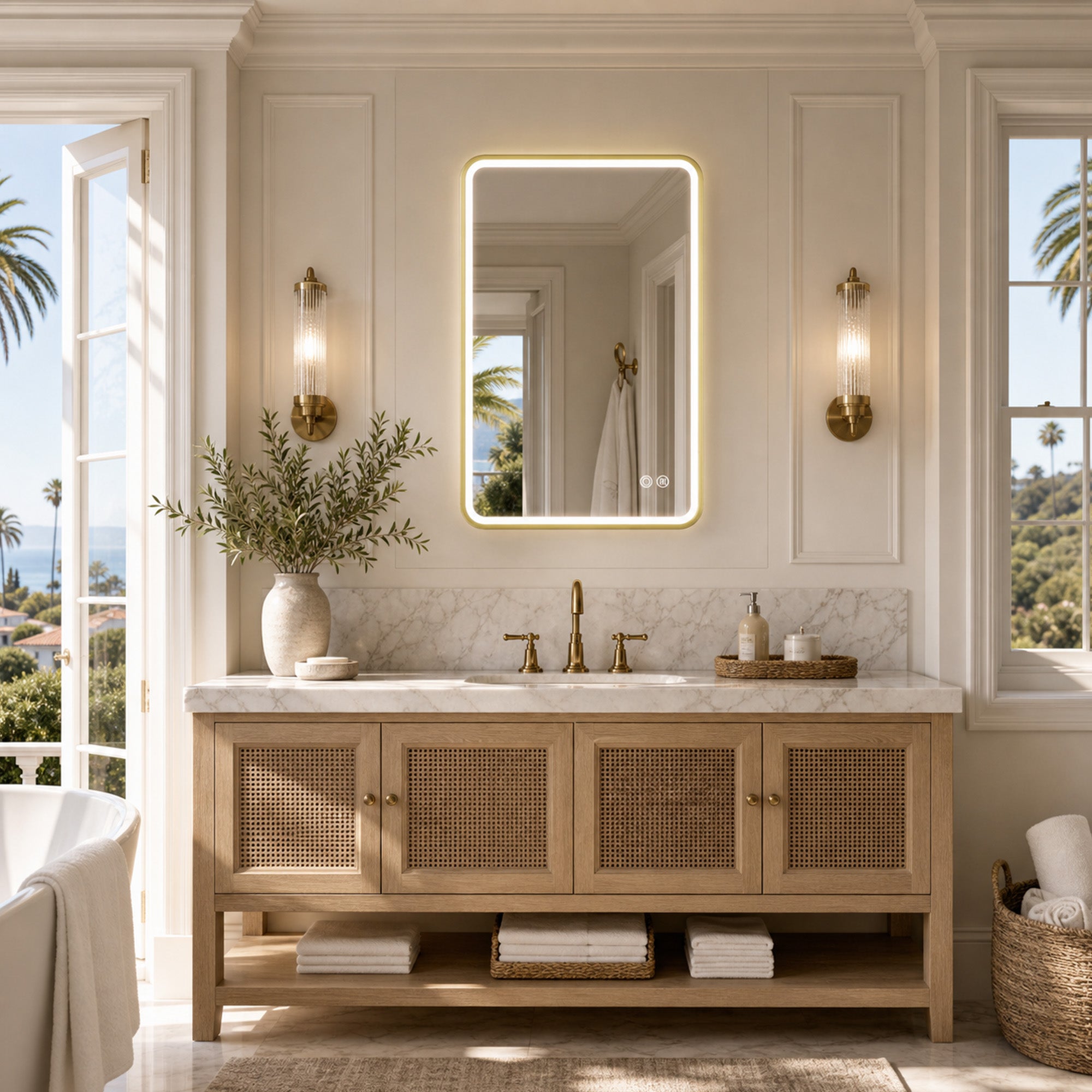 HELENE Framed Round LED Mirror with Demister