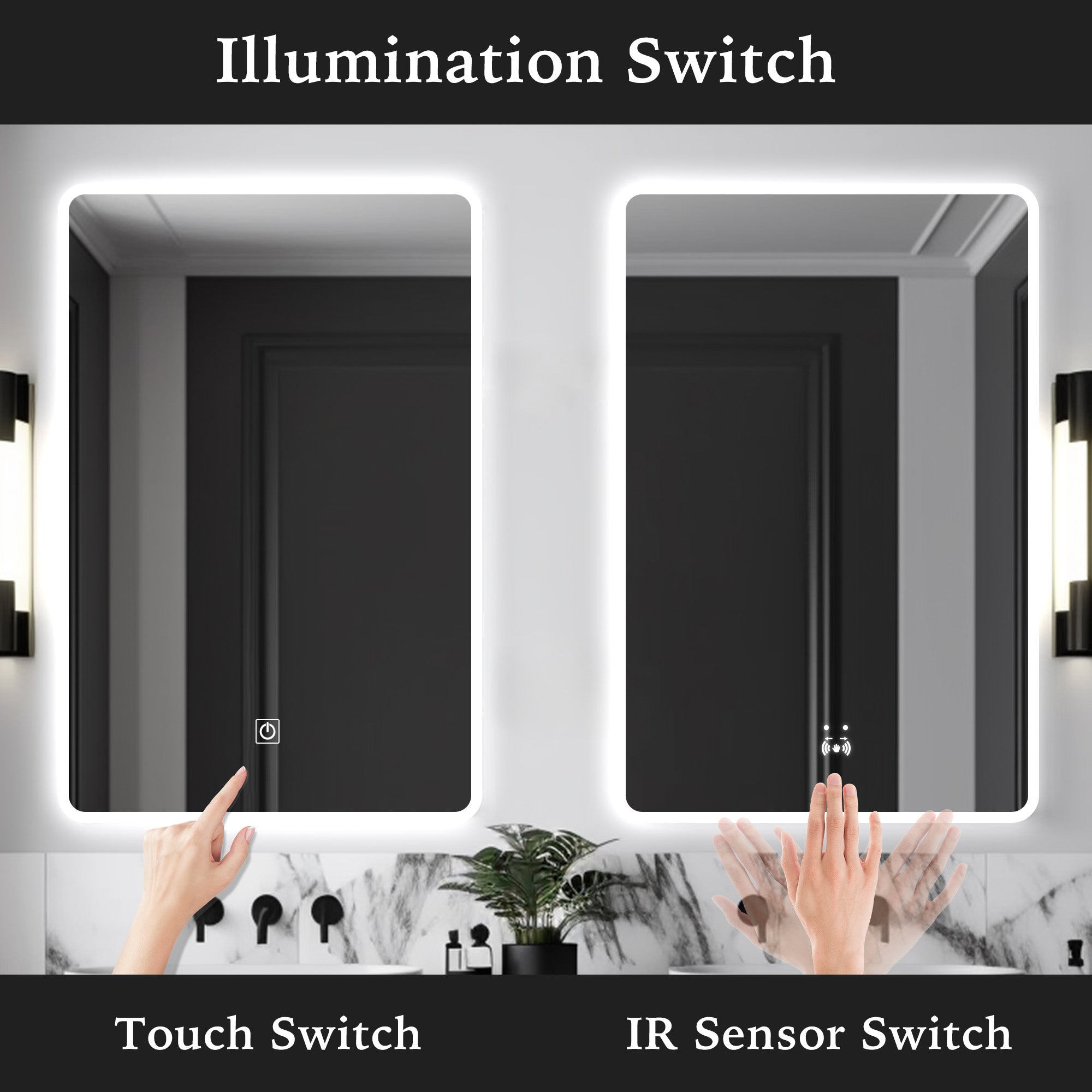 HIMALIA Customize LED Mirror with Edge Frosted