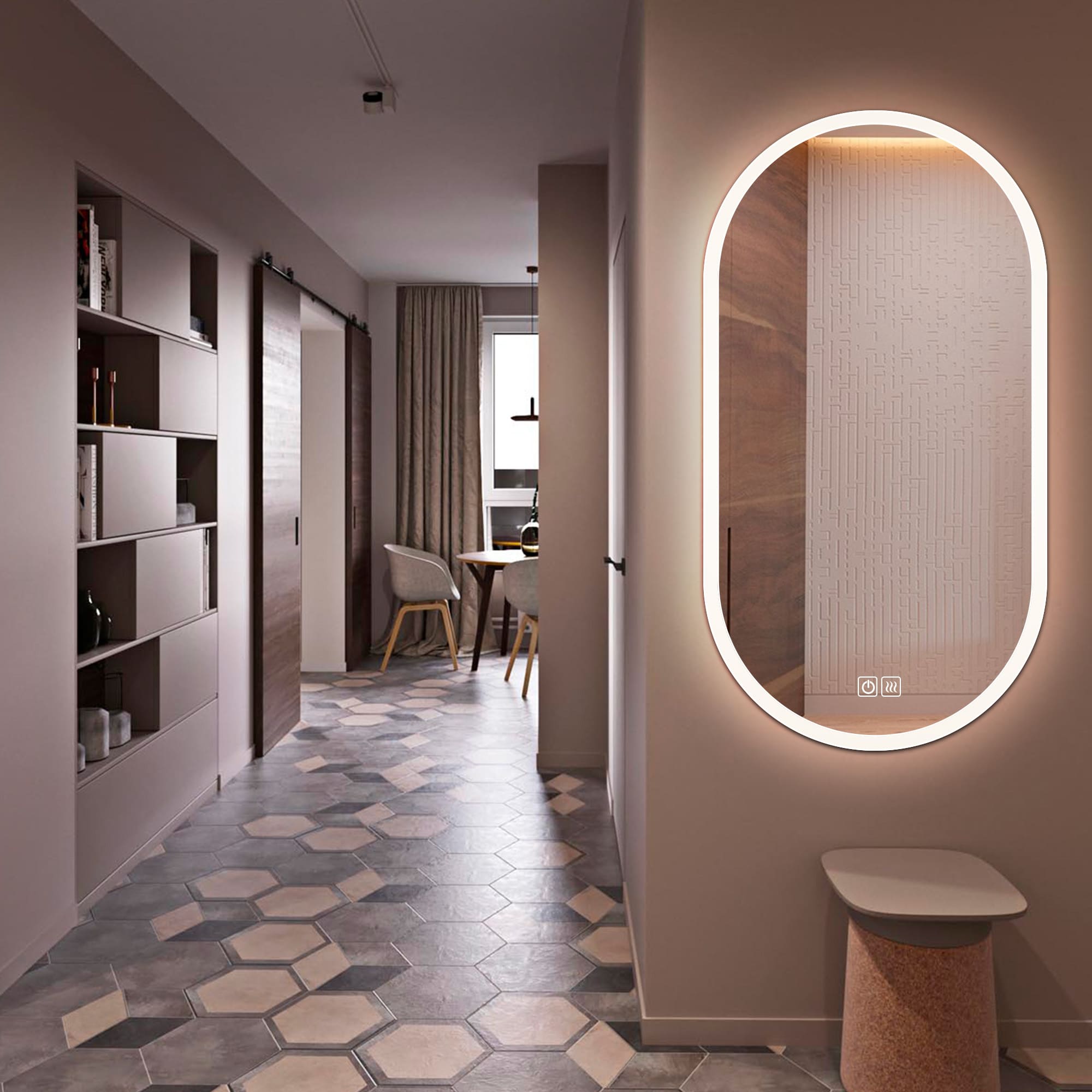 Haumea LED Mirror for hallway