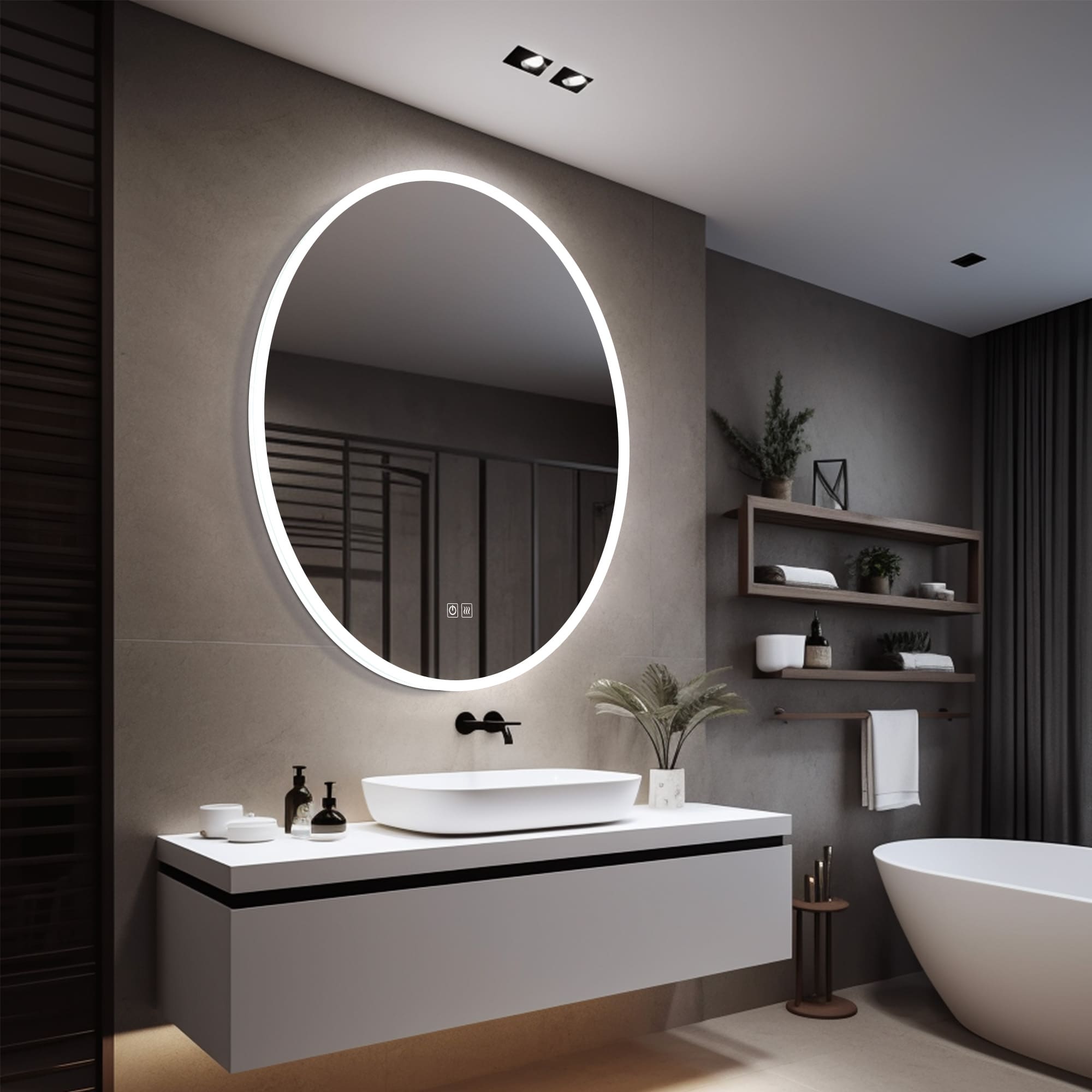 IocasteOvalLEDMirrorforbathroom