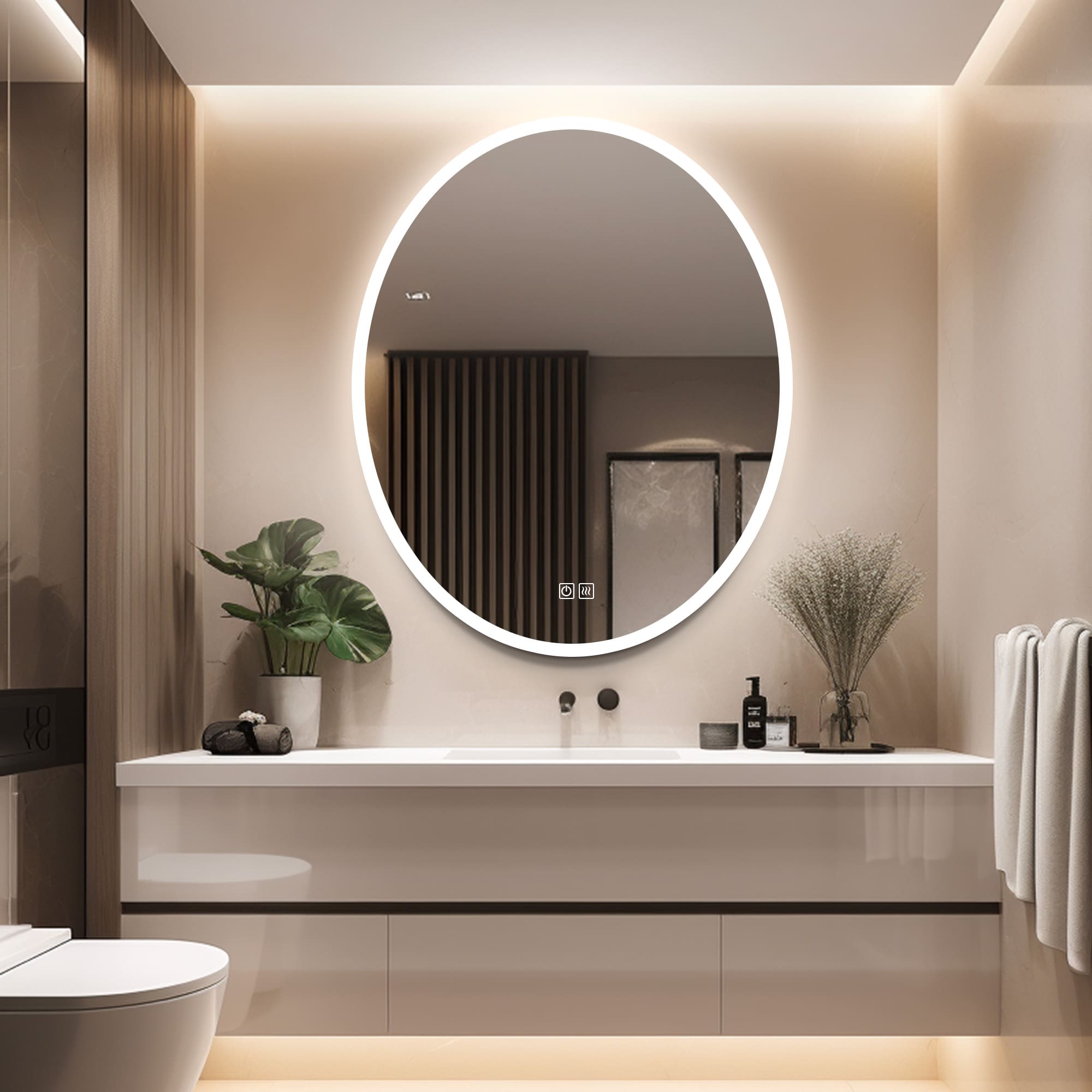 IocasteOvalLEDMirrorforbathroom