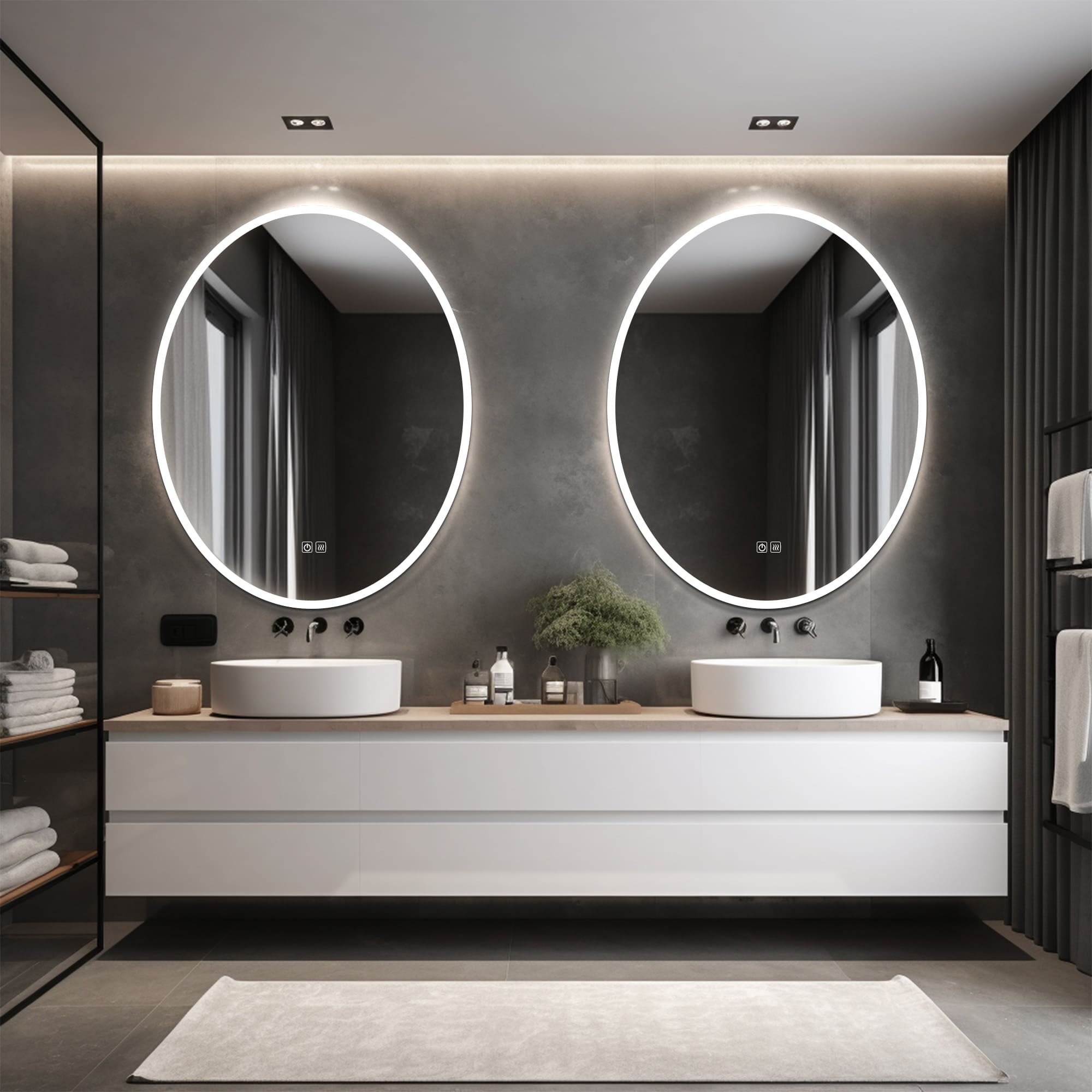 IocasteOvalLEDMirrorforbathroom