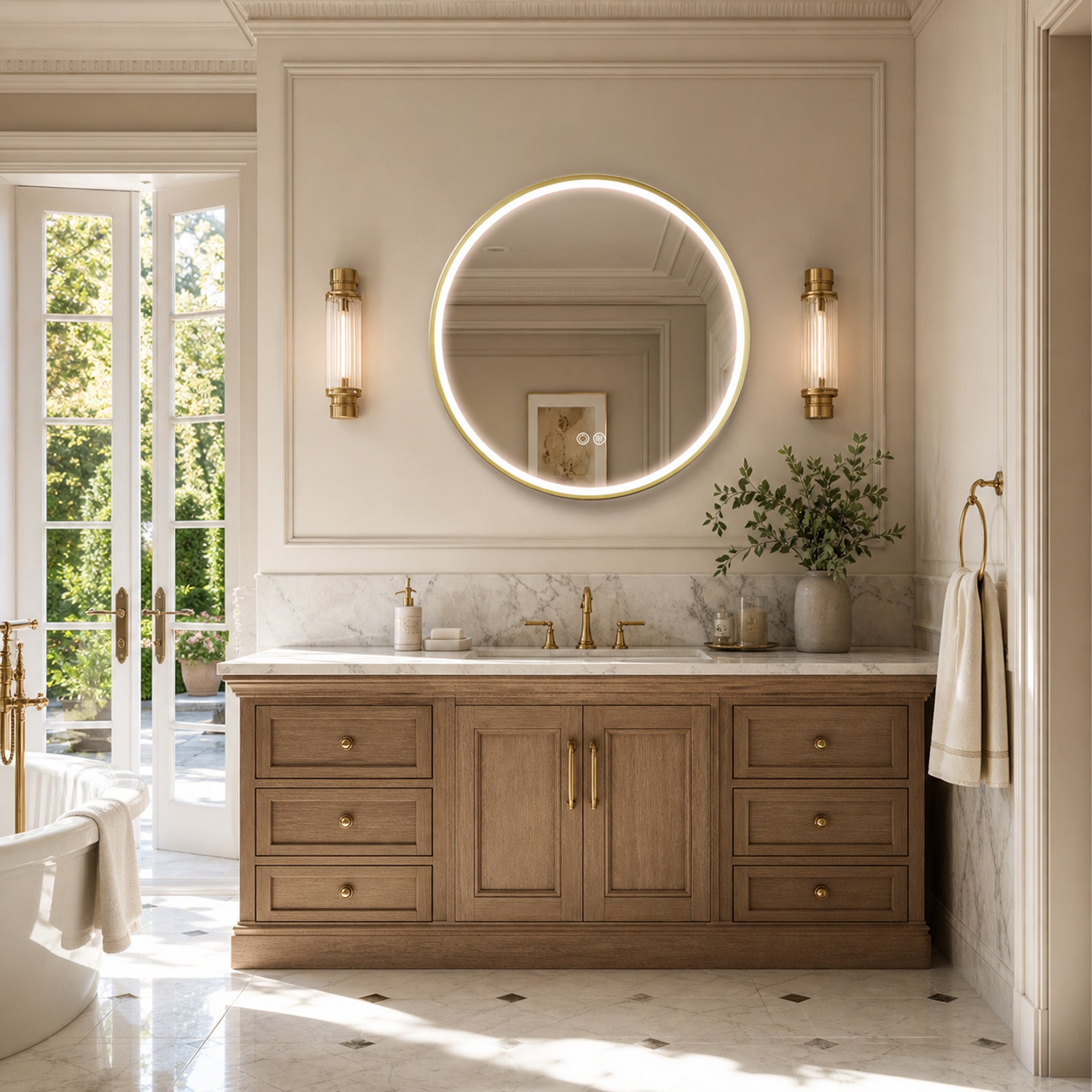 JANUS Framed Round LED Mirror with Demister