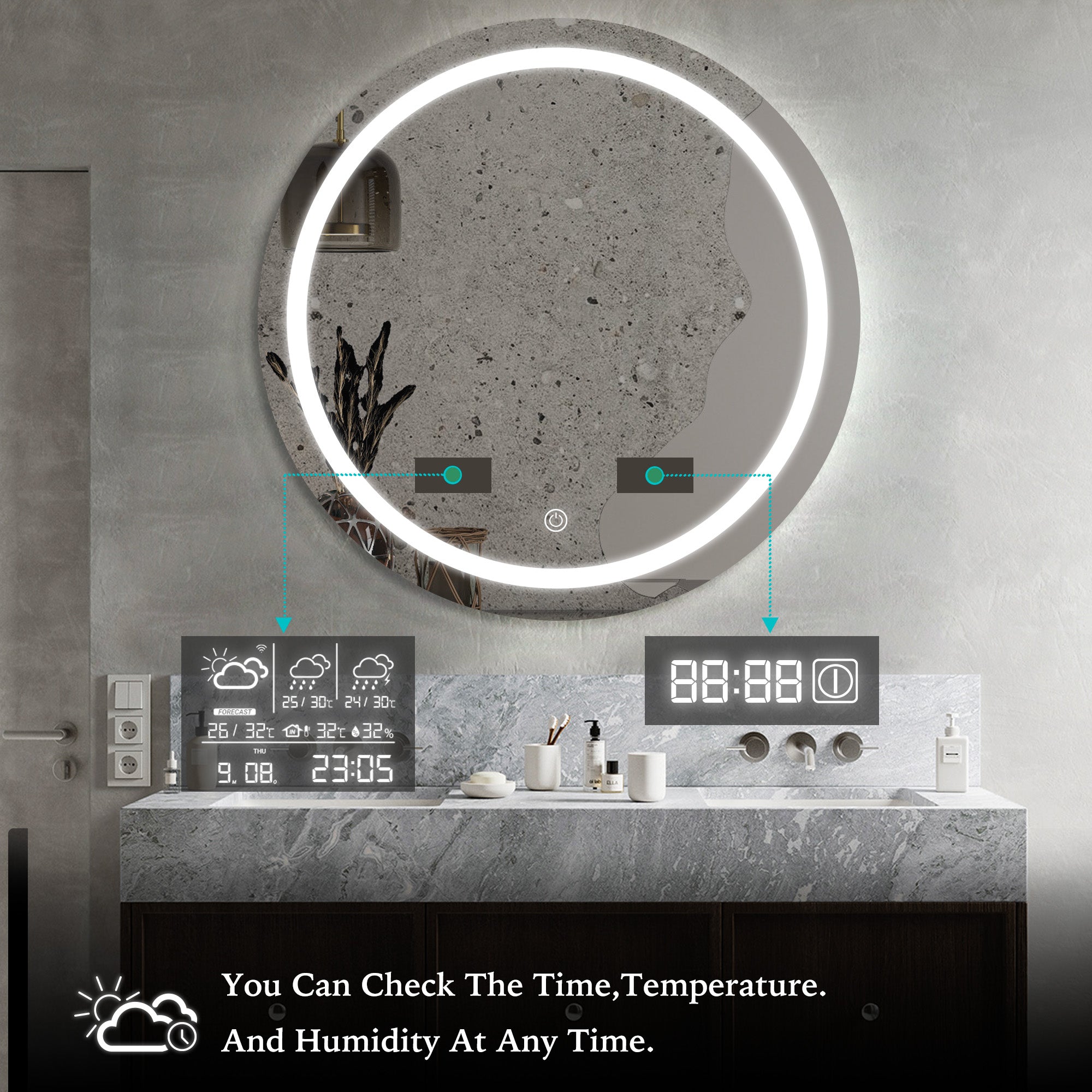 MERCURY Round Custom LED Mirror with Backlight