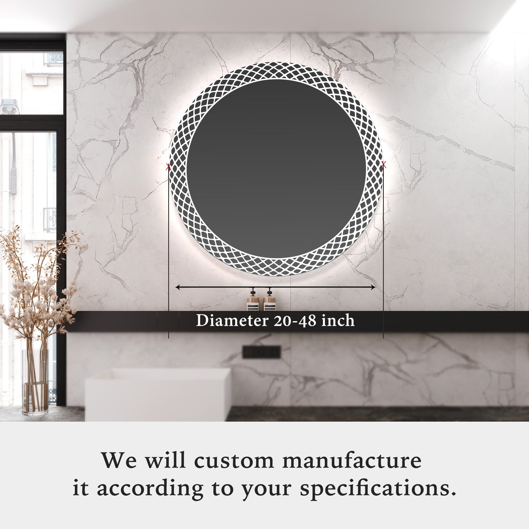 METIS Round Custom LED Mirror with Backlight