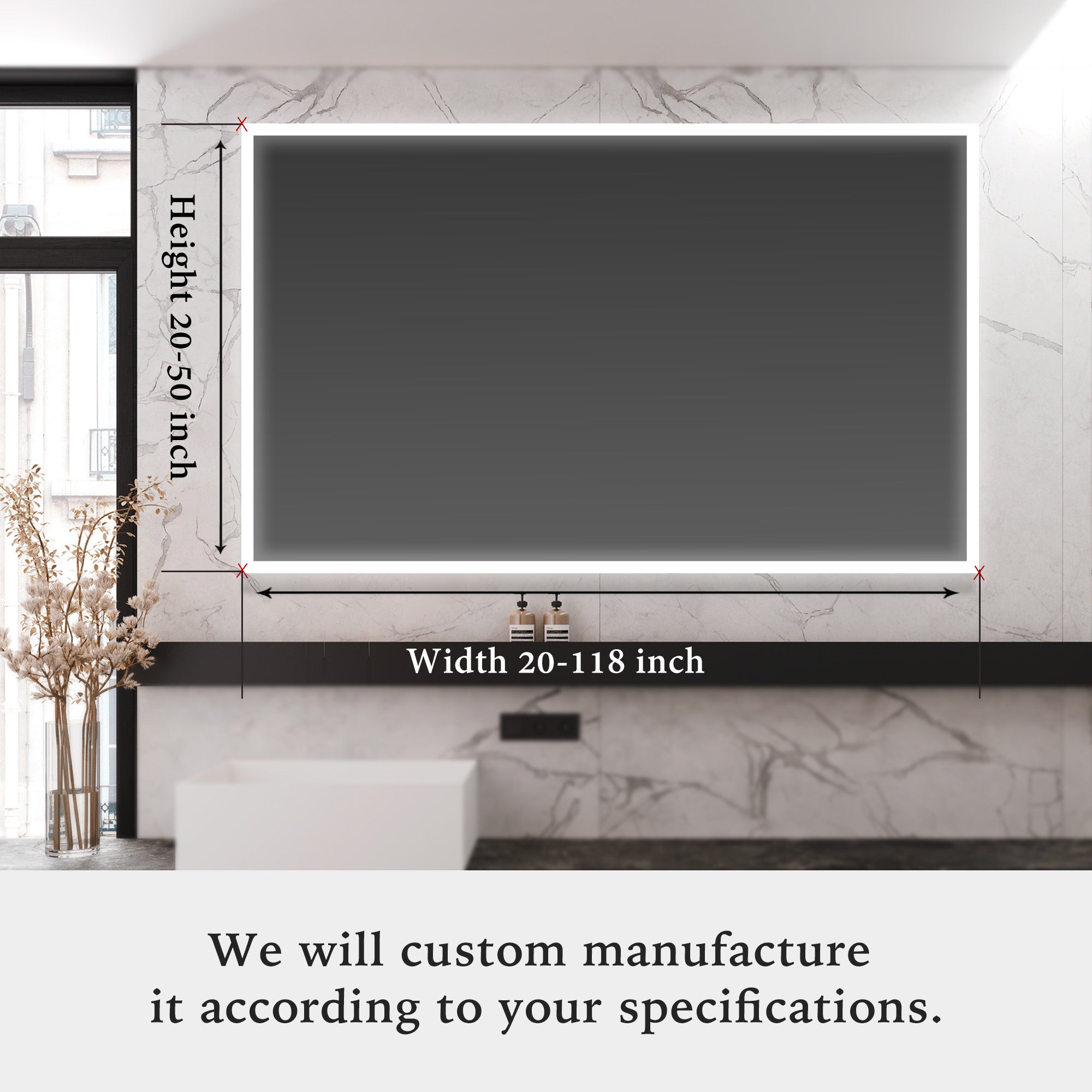 NEPTUNE Custom LED Mirror with Edge Frosted