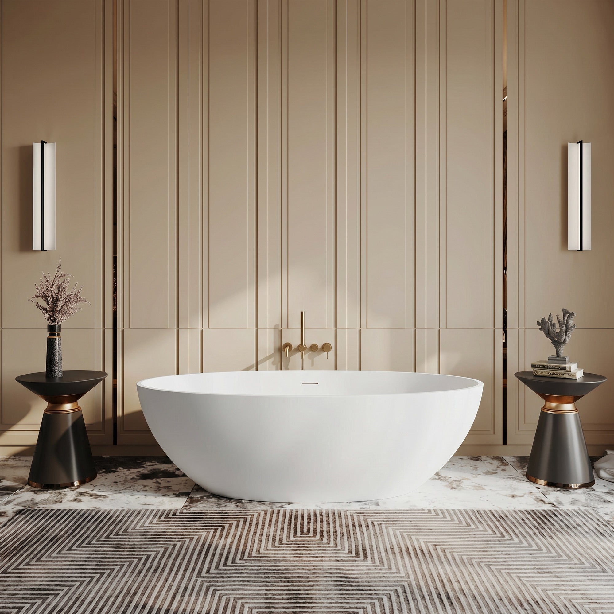 NOCTARA Freestanding Soaking Bathtub 67" For Two-Person Relaxation