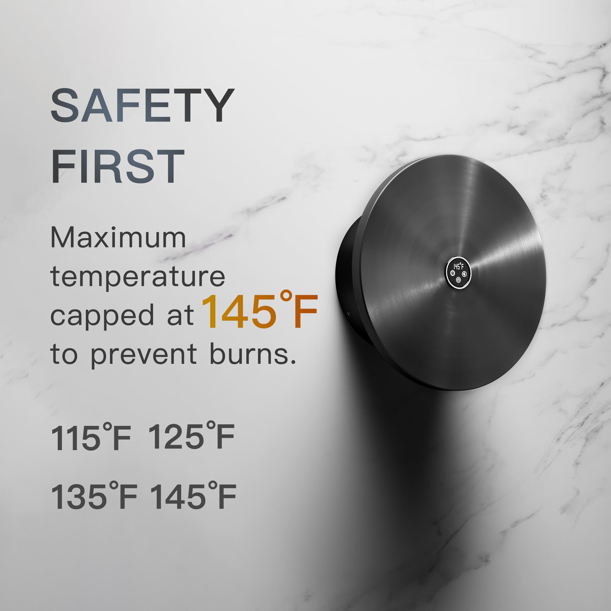 NOIRIX Stainless Steel Heated Towel Rack with Carbon Fiber and Timer