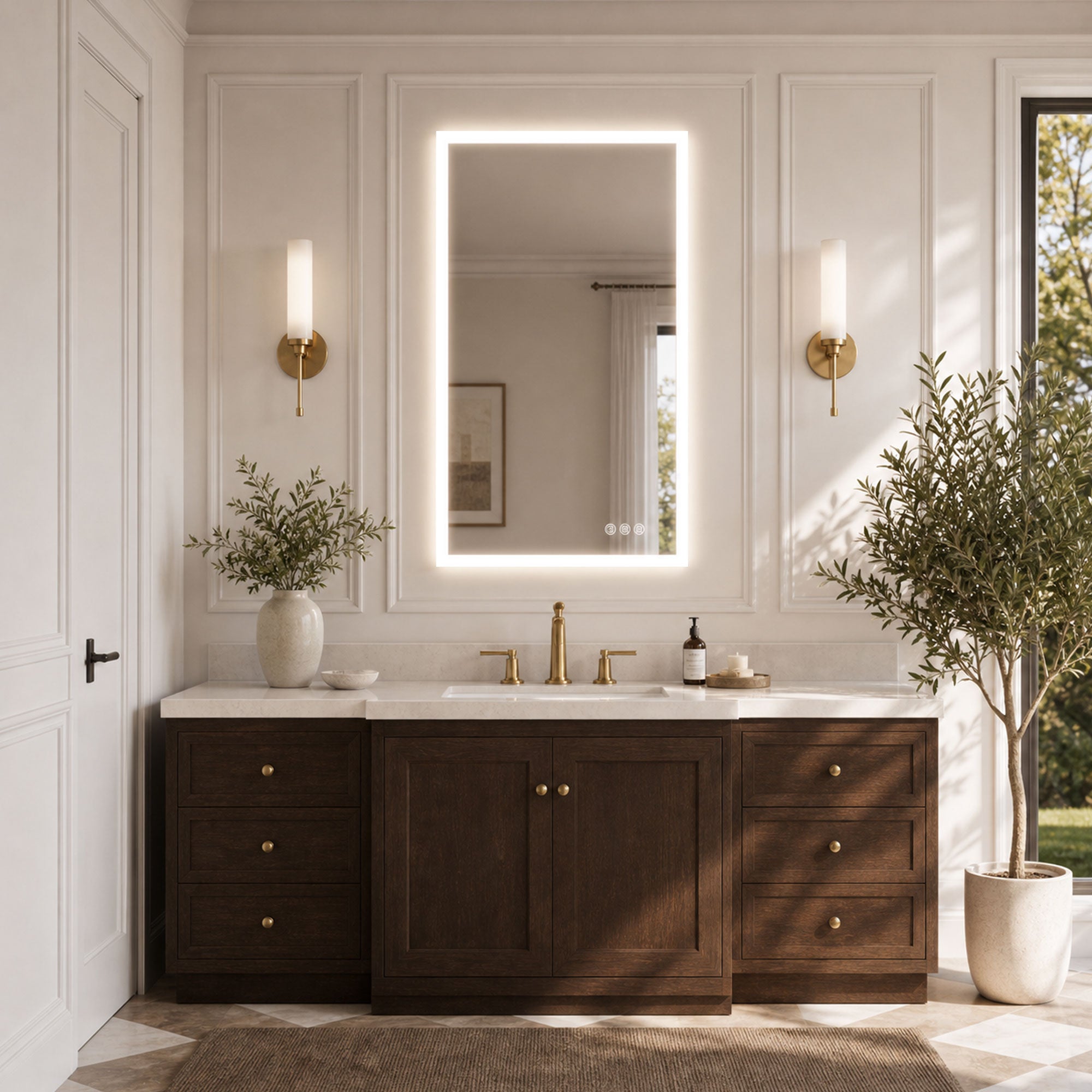 NEPTUNE Rectangular Frontlit LED Mirror with Demister