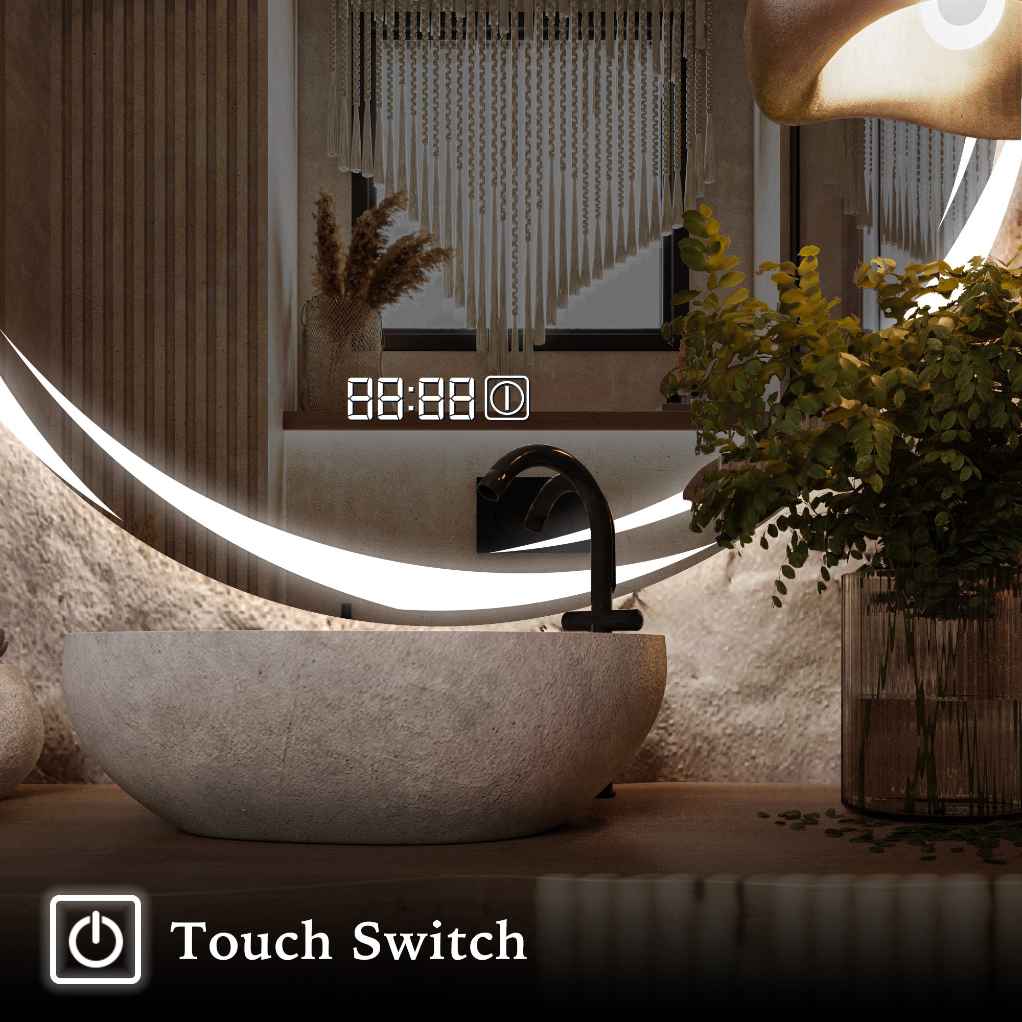 ORION Round Custom LED Mirror with Edge Frosted