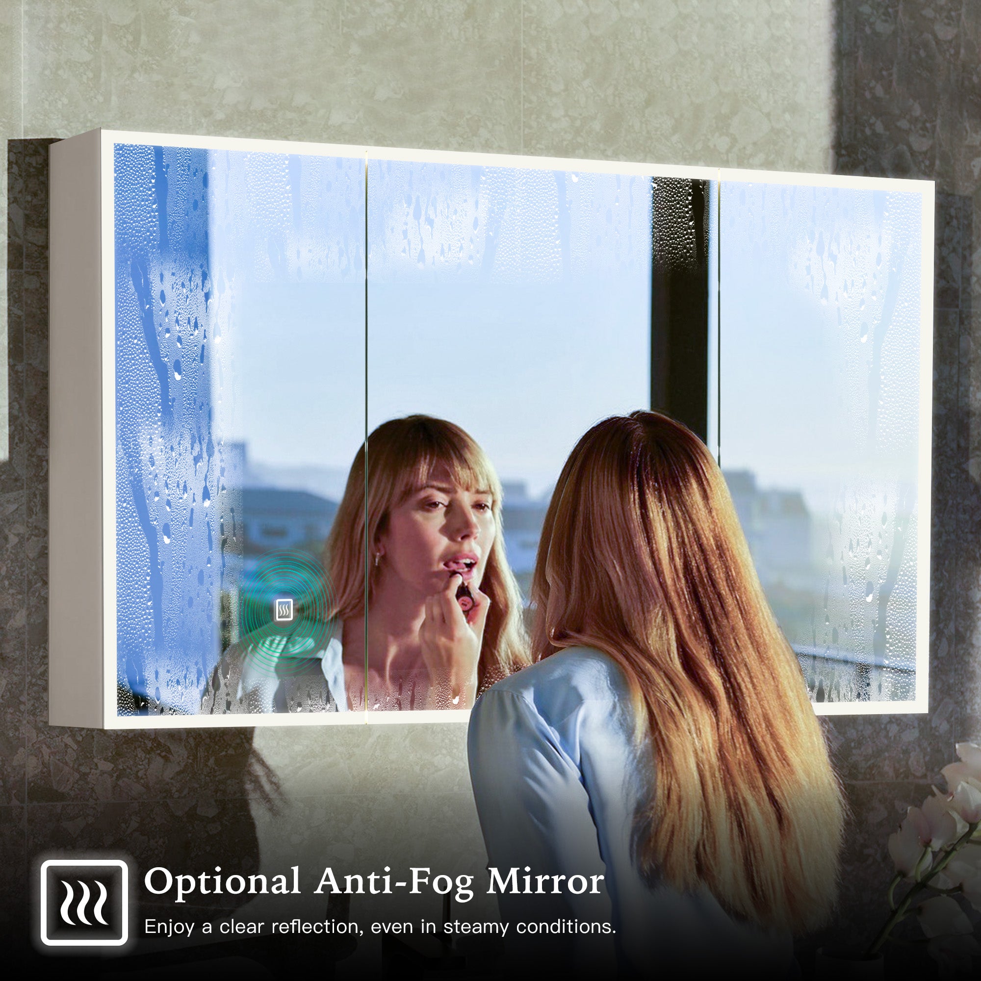 PHOBOS Custom LED Mirror Medicine Cabinet with Triple Door