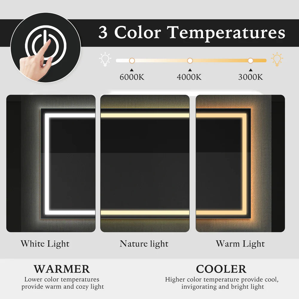 PLOARIS Rectangular Frontlit LED Mirror with Demister