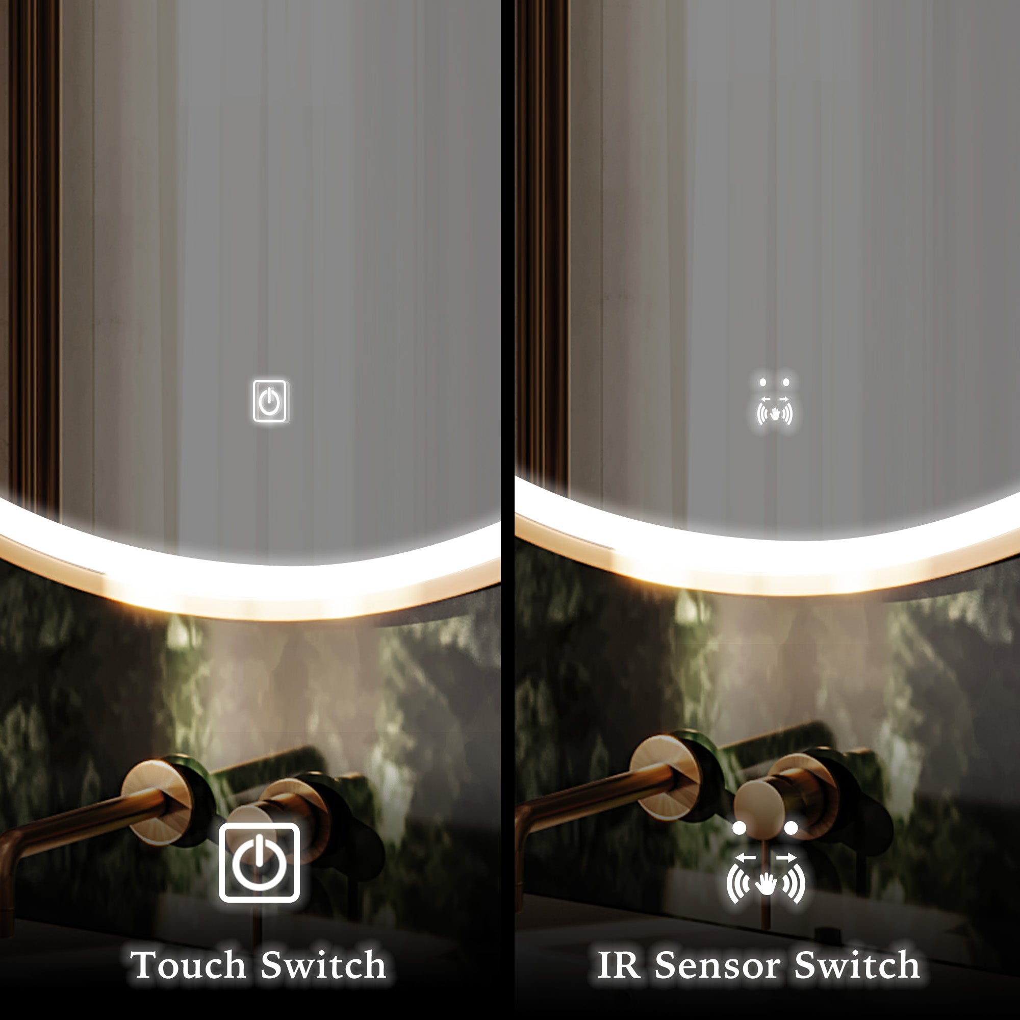 TETHYS Round Custom LED Mirror with Frame