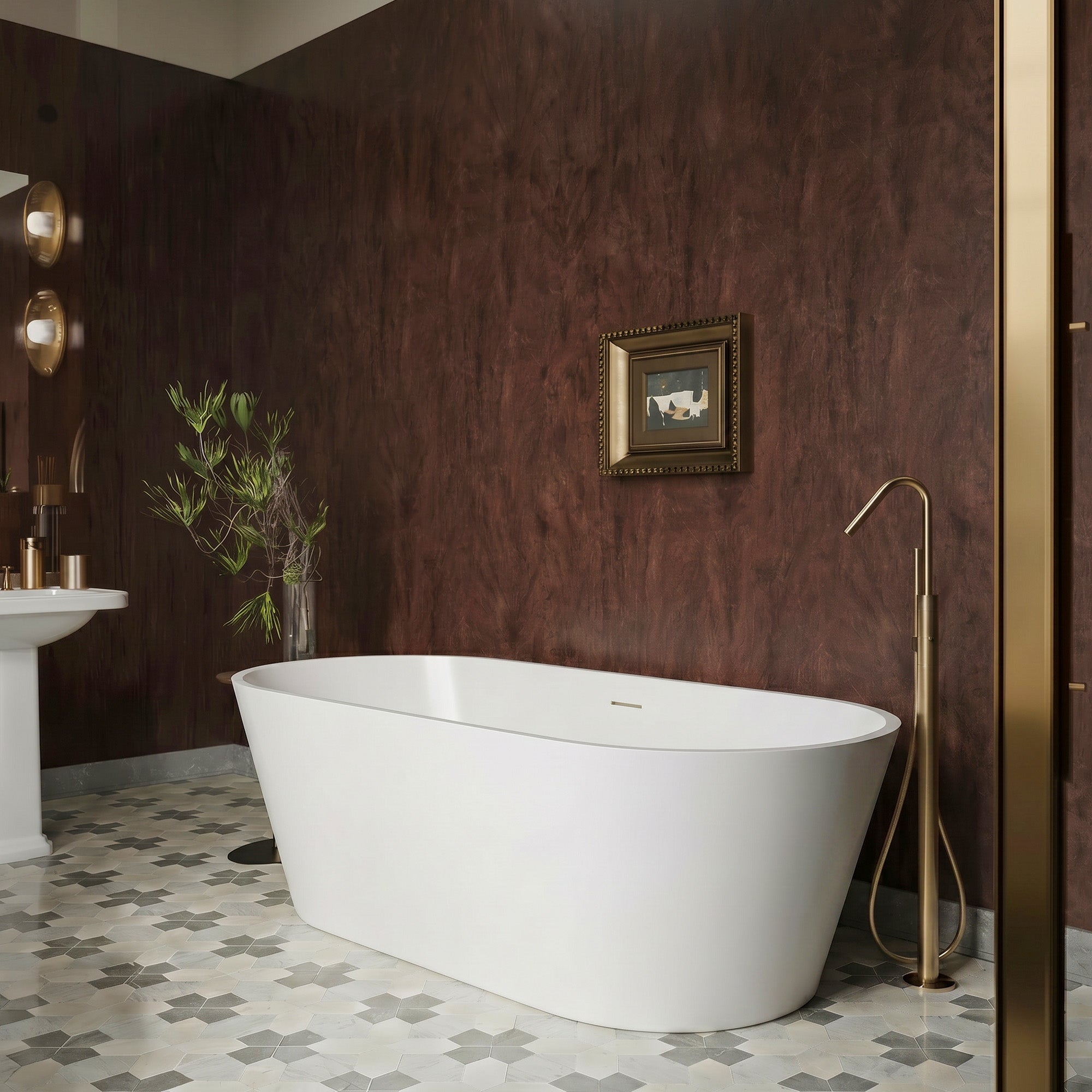 THALOR Rectangular Freestanding Soaking Bathtub 63" & 67" For Deep Soaking