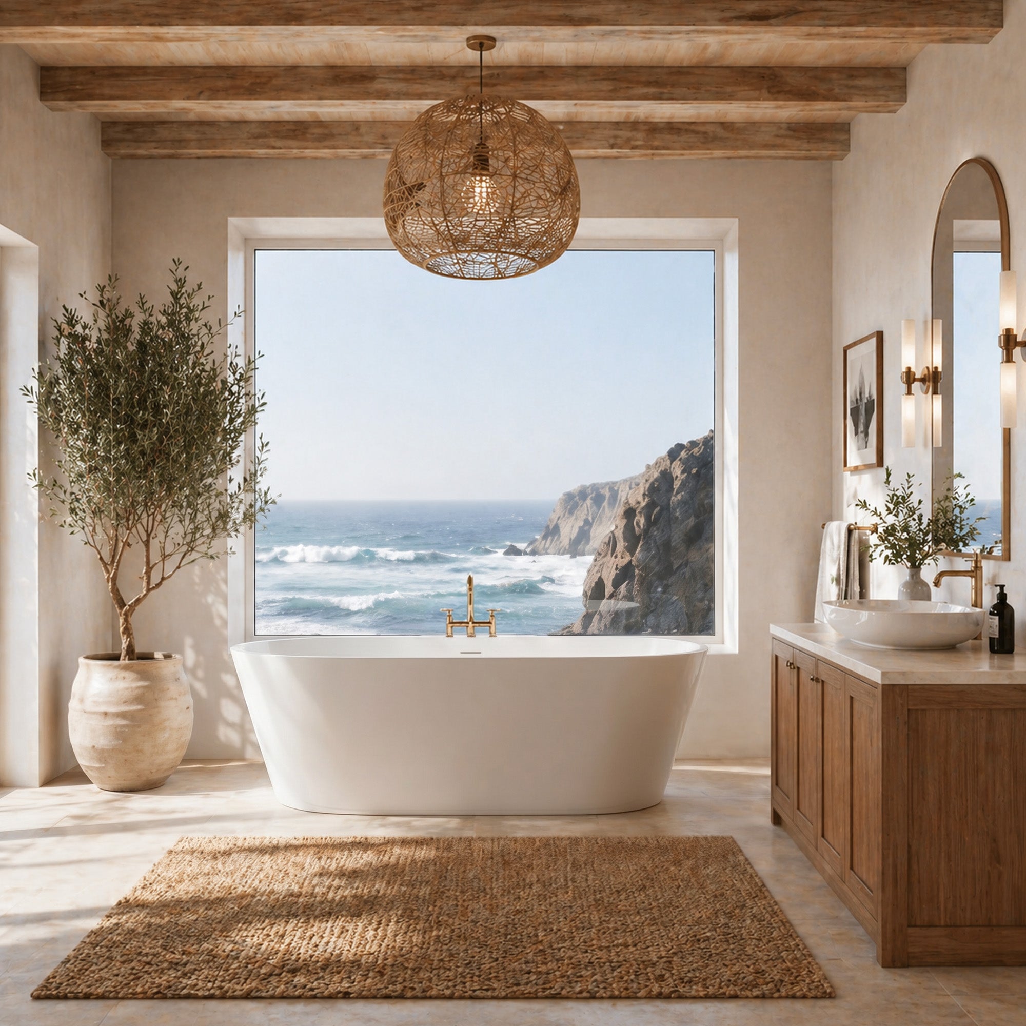 THALOR Rectangular Freestanding Soaking Bathtub 63" & 67" For Deep Soaking