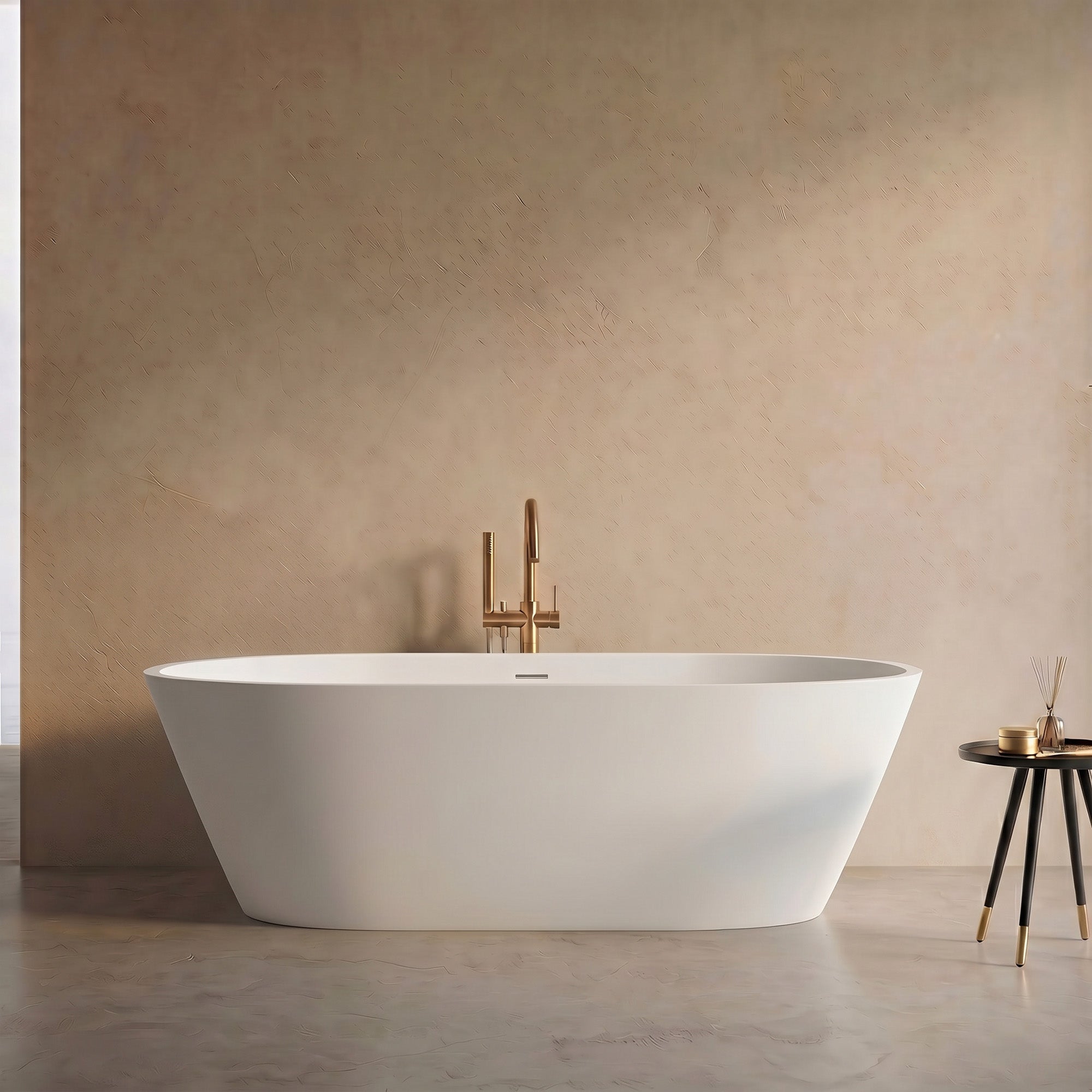 THALOR Rectangular Freestanding Soaking Bathtub 63" & 67" For Deep Soaking