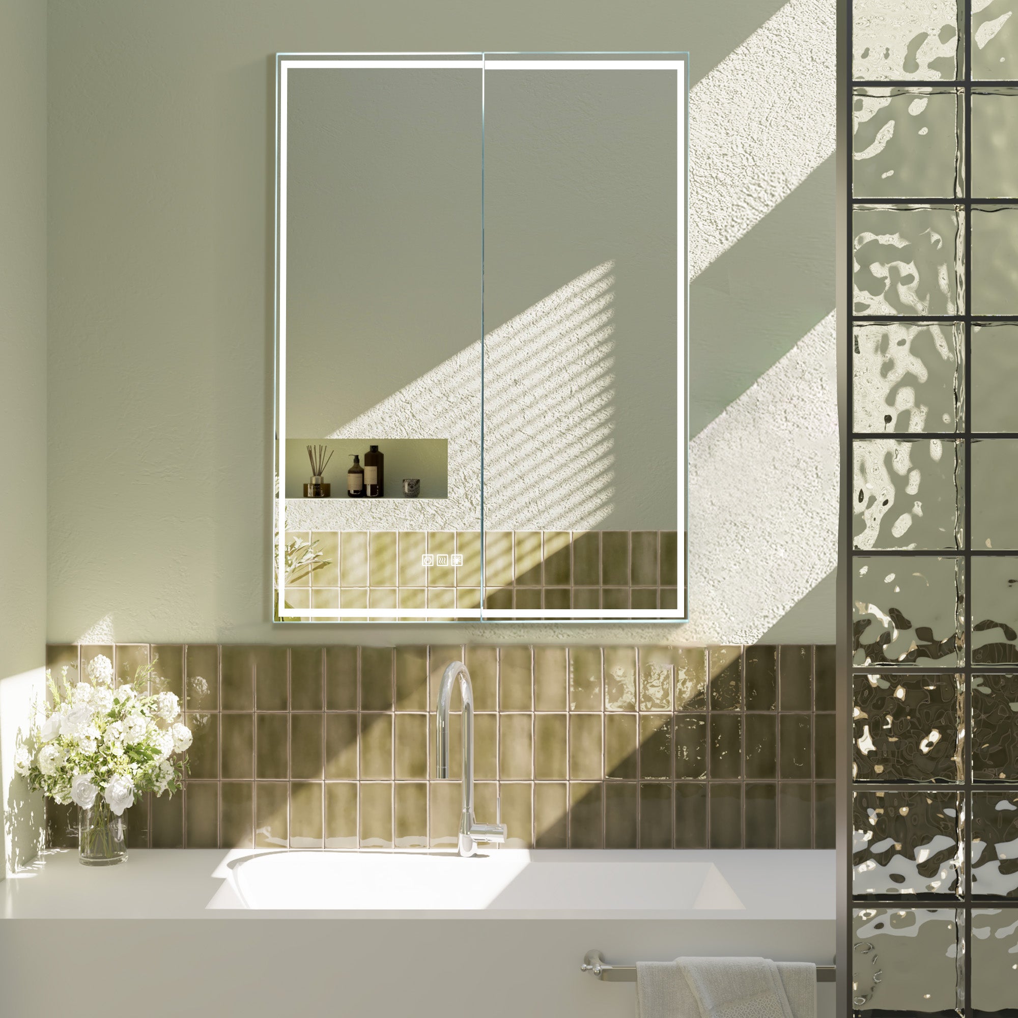 THEBE Custom LED Mirror Medicine Cabinet with Modern Design