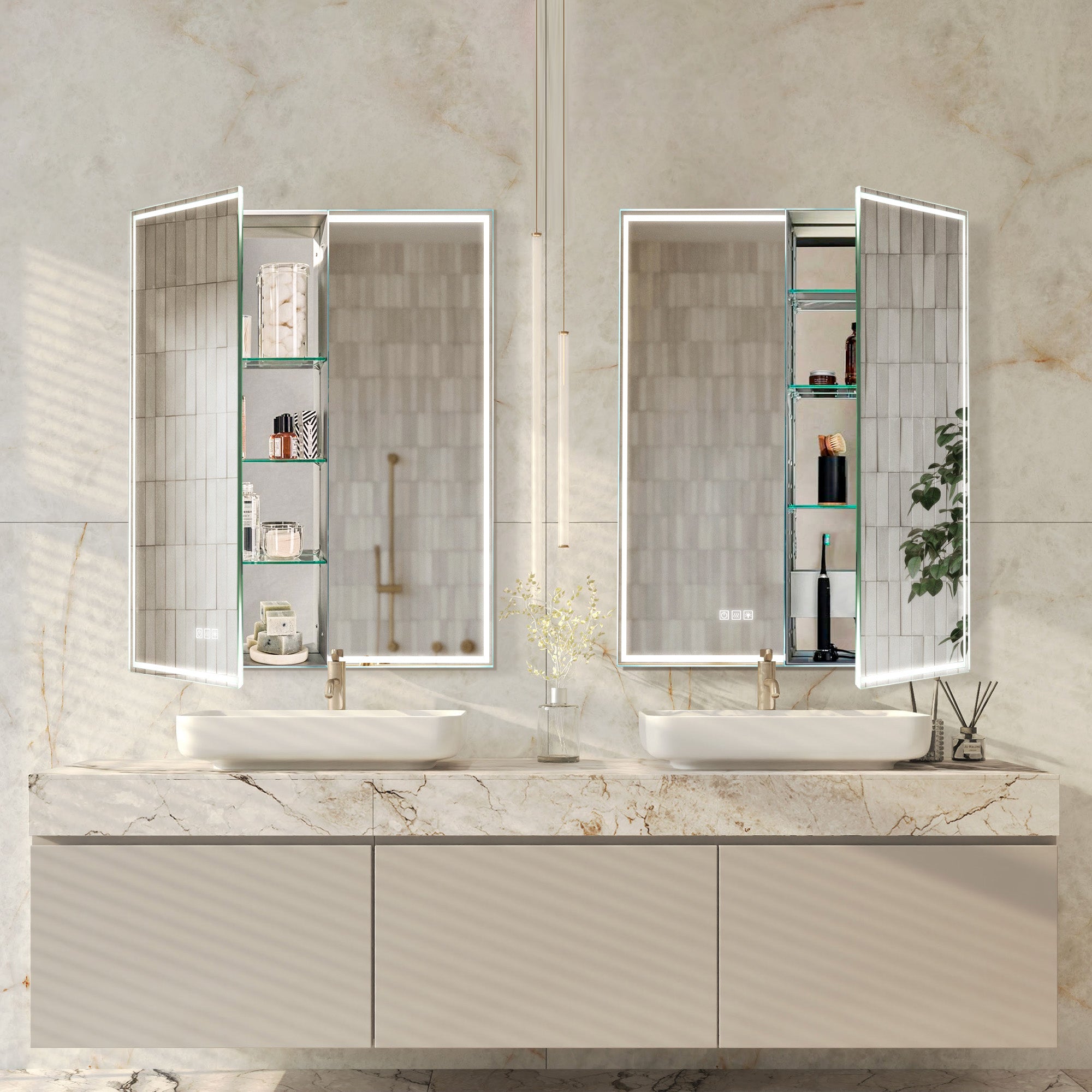THEBE Custom LED Mirror Medicine Cabinet with Modern Design