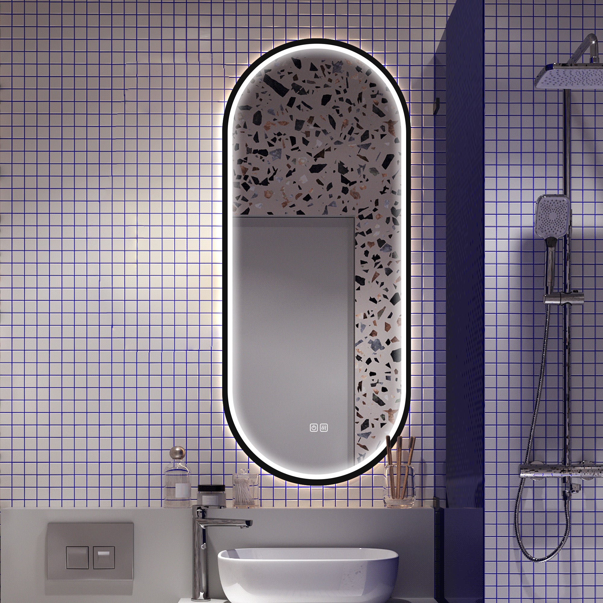 TITAN Oval Custom LED Mirror with Frame