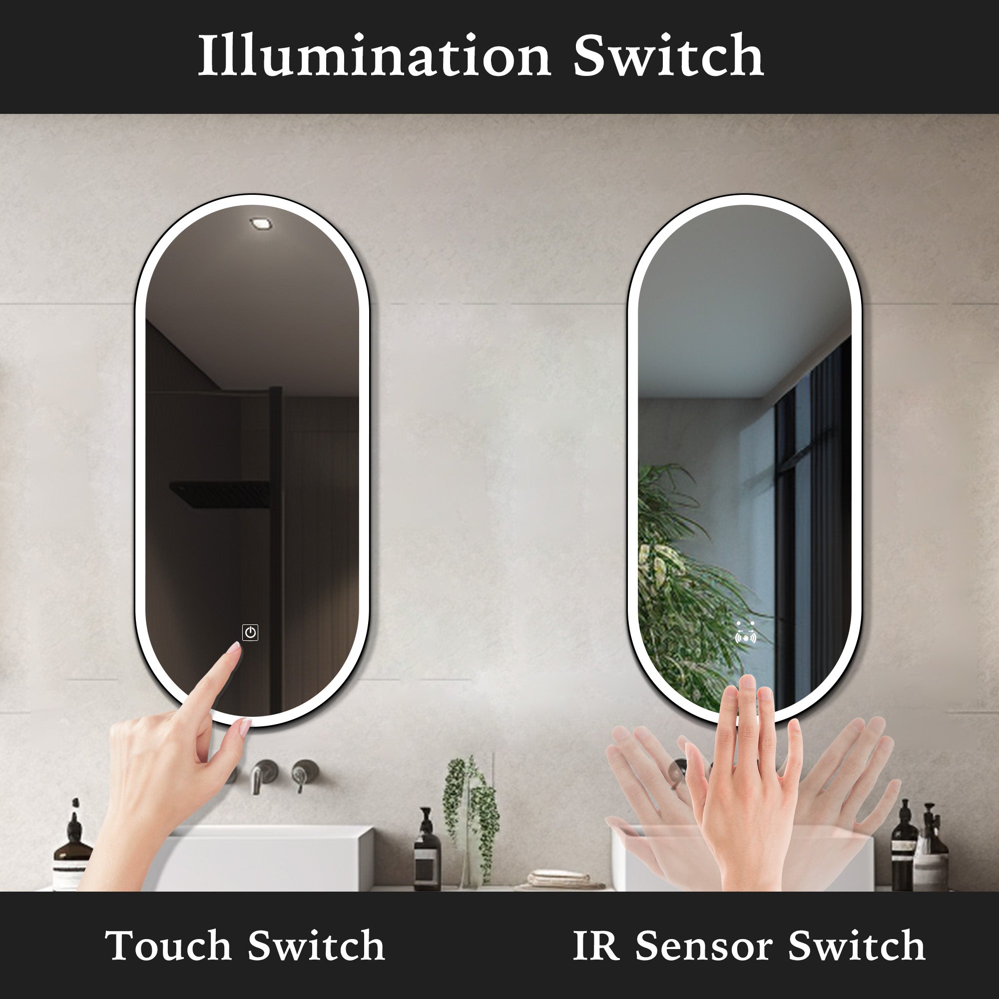 TITAN Oval Custom LED Mirror with Frame