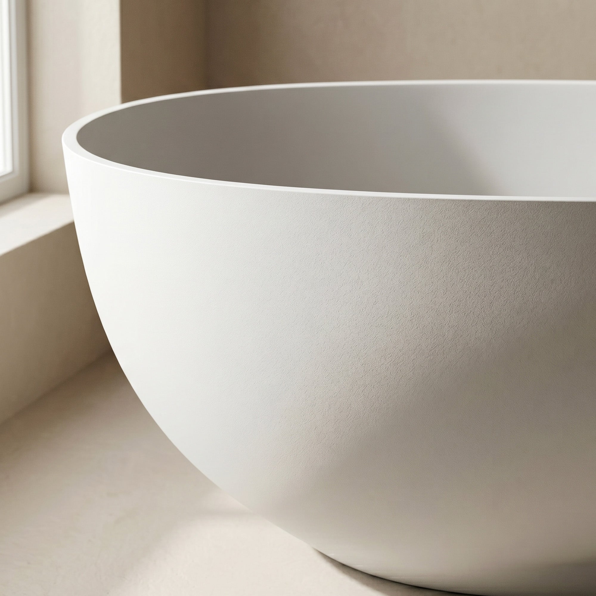 TORVAN Freestanding Soaking Bathtub 59" For Deep Immersion Comfort