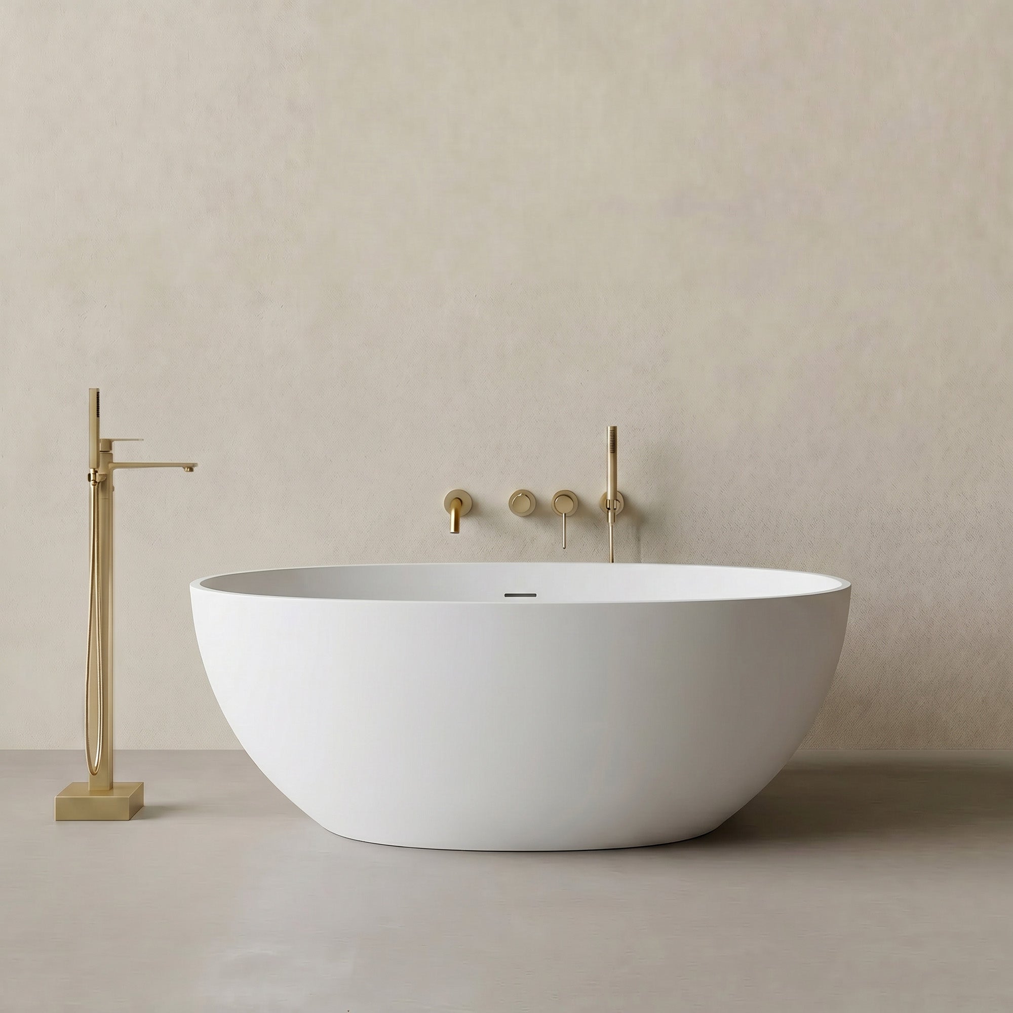 TORVAN Freestanding Soaking Bathtub 59" For Deep Immersion Comfort