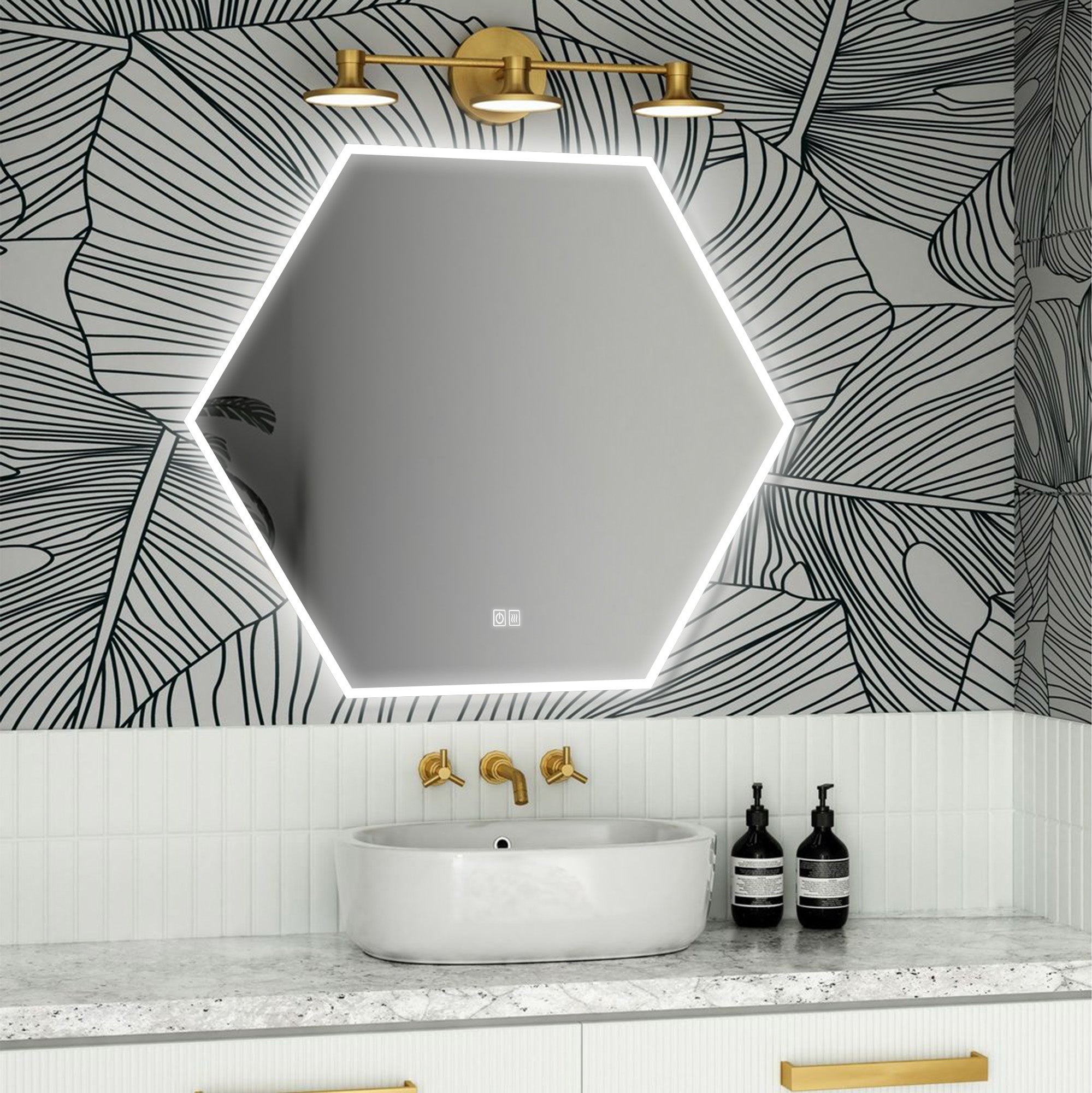 THALIA Irregular Custom LED Mirror with Edge Frosted
