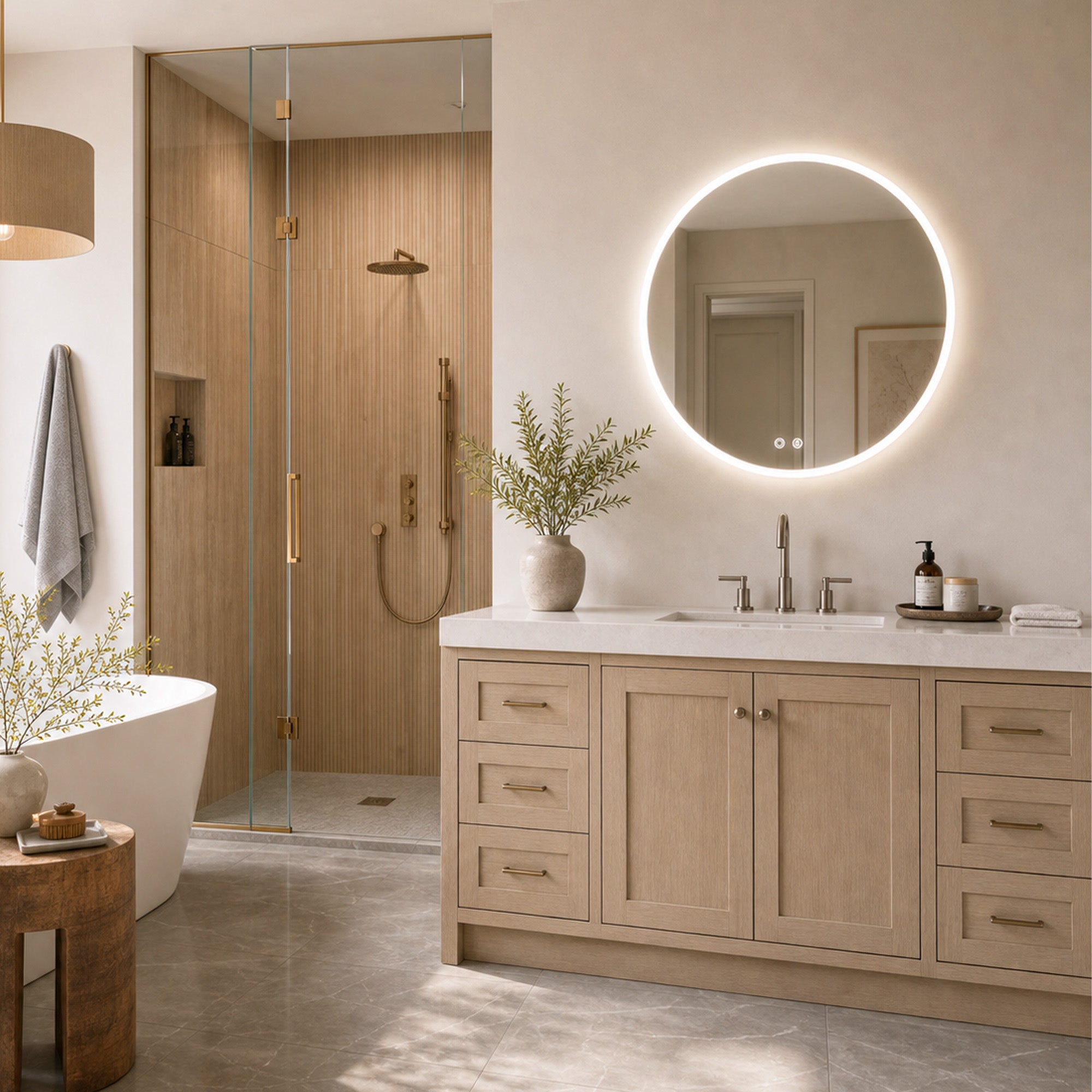 URANUS Round LED Mirror with Demister