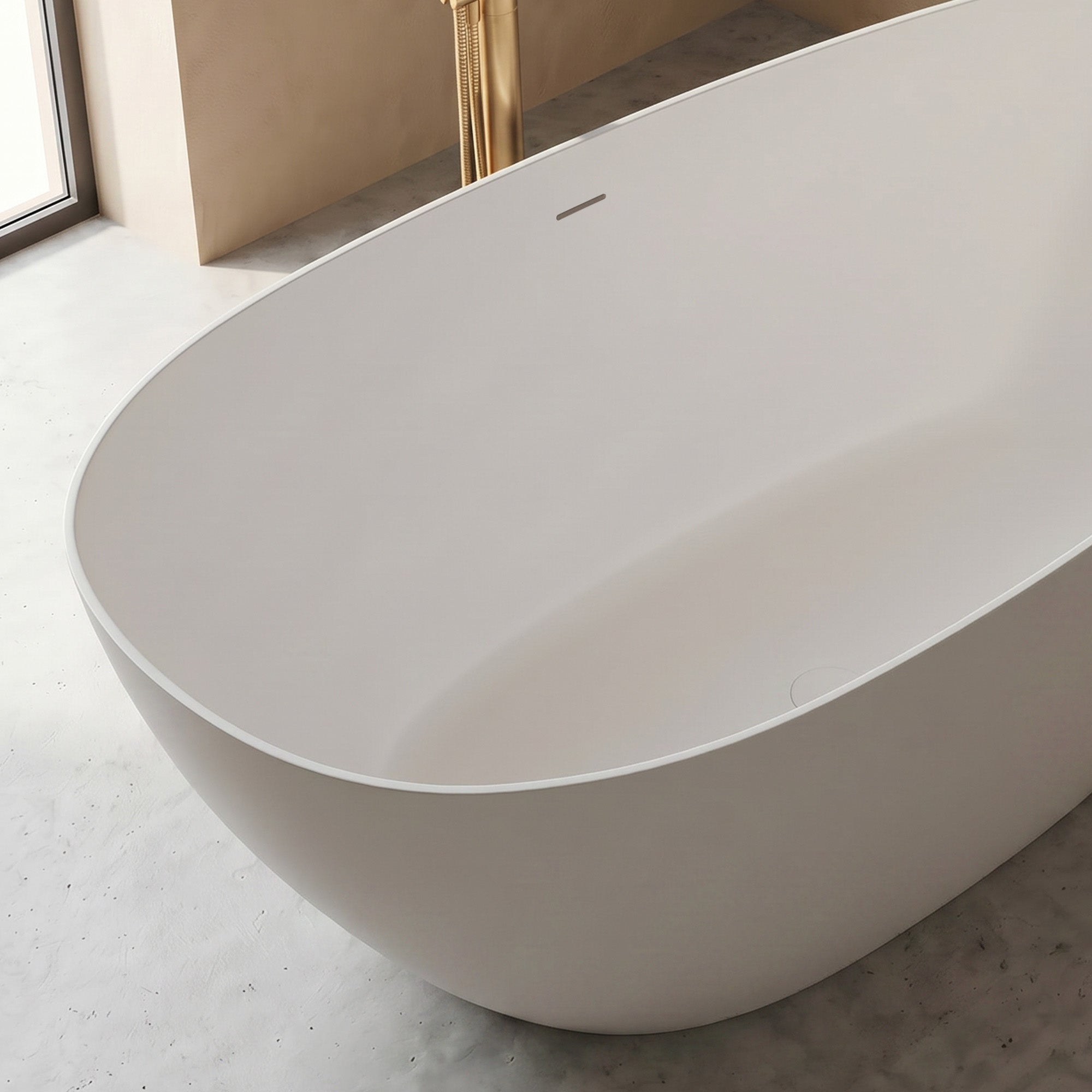 VELISSA Oval Freestanding Soaking Bathtub 59" & 67" For Seamless Comfort