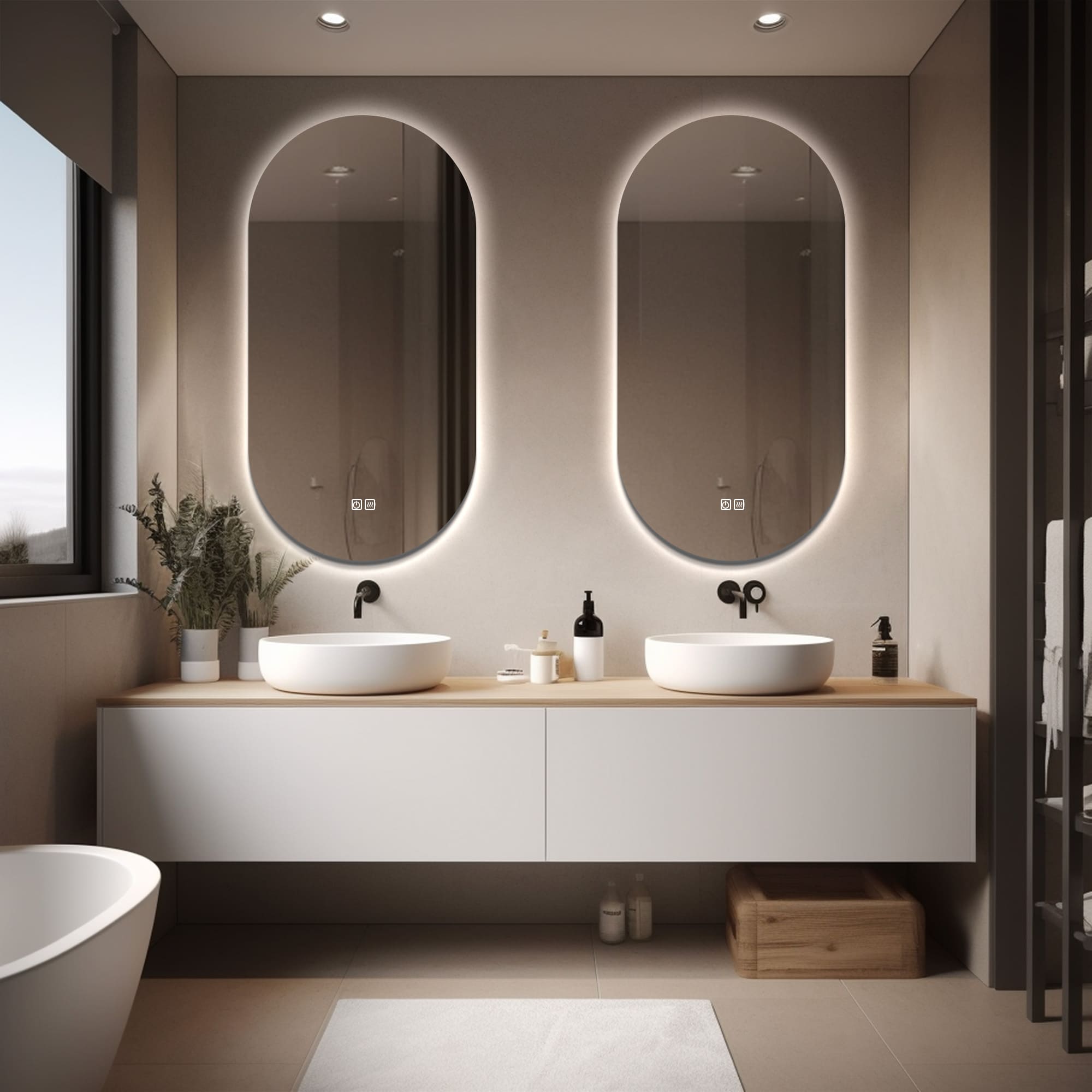 YmirOvalLEDMirrorforbathroom