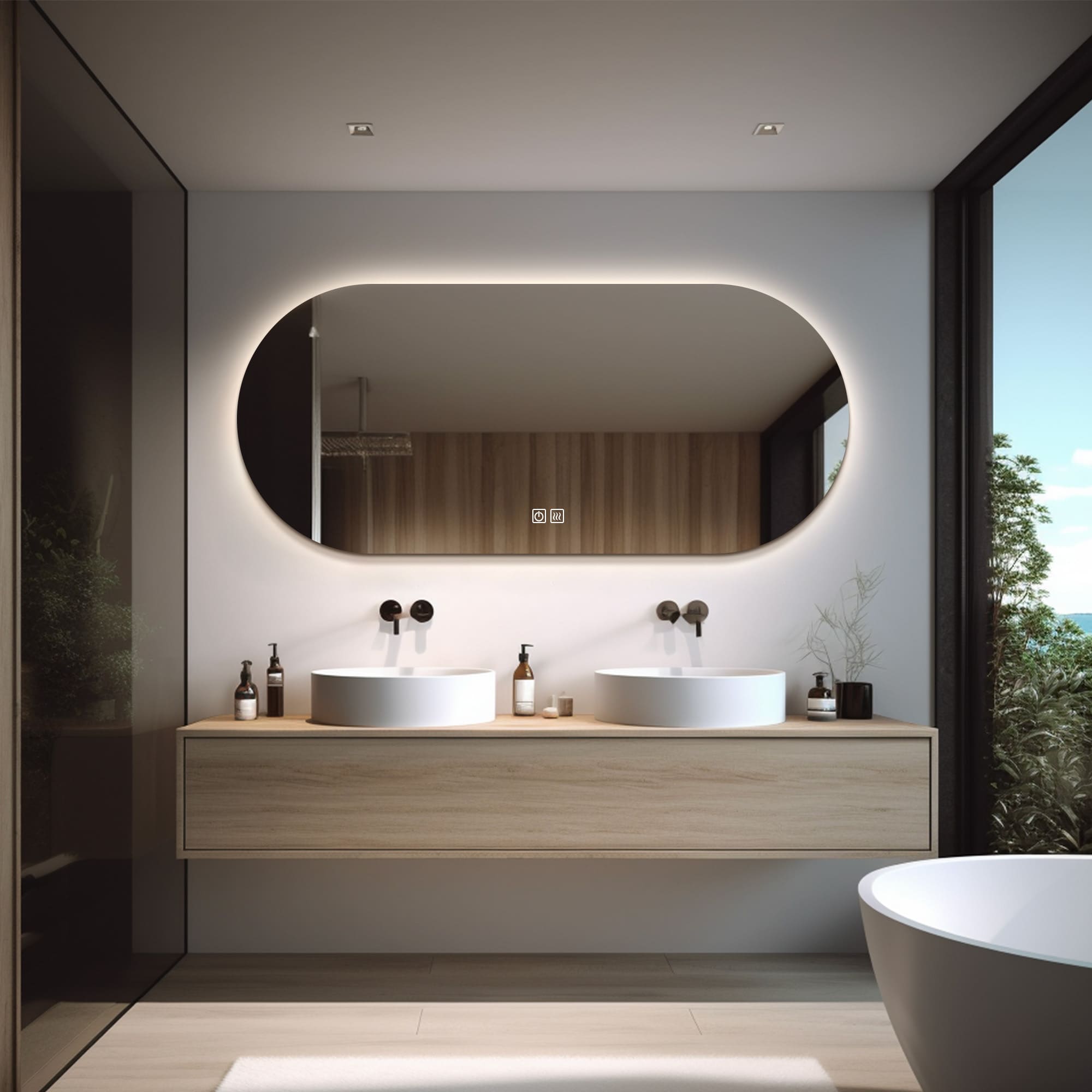 YmirOvalLEDMirrorforbathroom