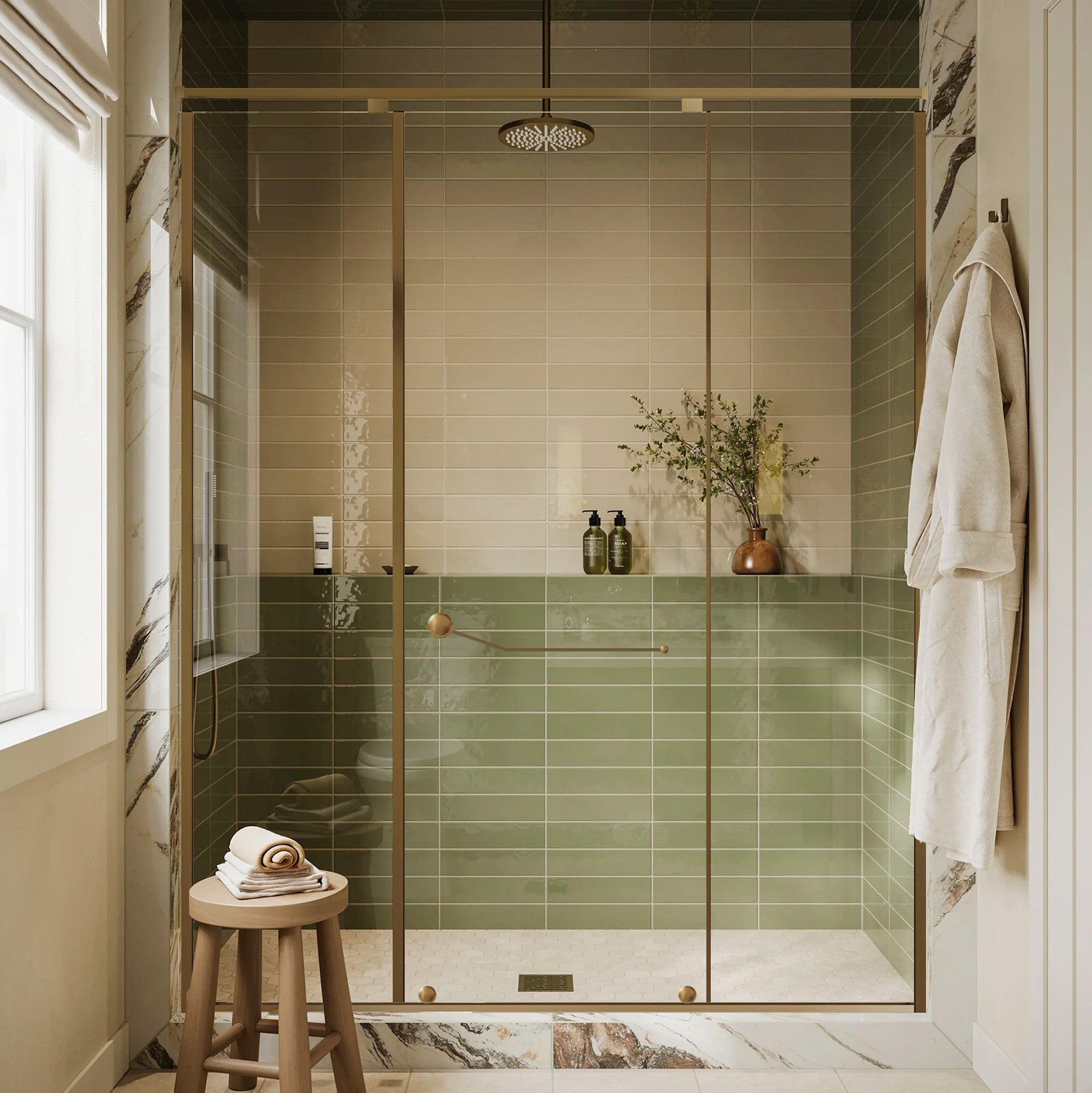 ZEPHIRE Customize Inline Shower Door with Ultra Clear Glass