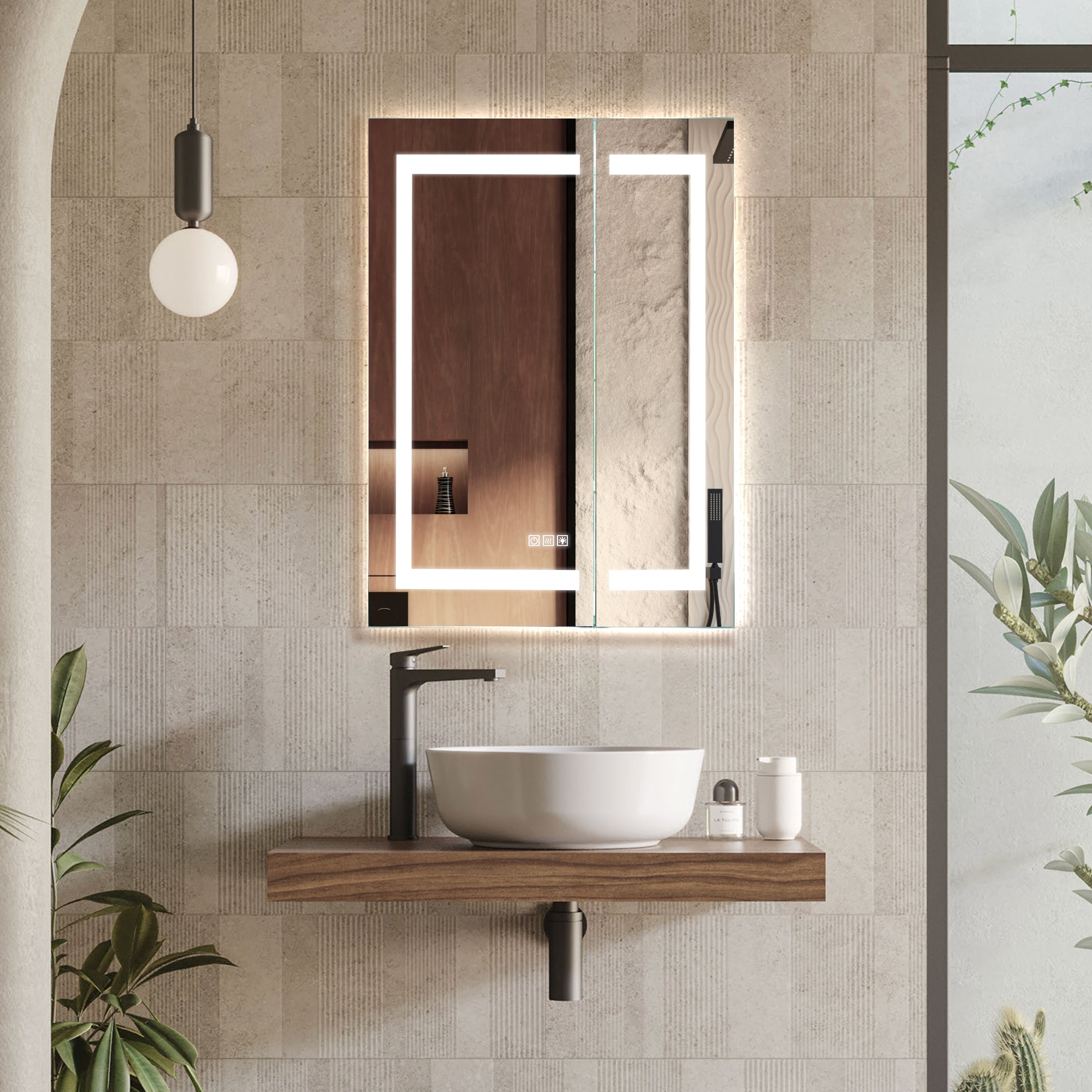 ELARA Custom LED Mirror Medicine Cabinet with Recessed Design