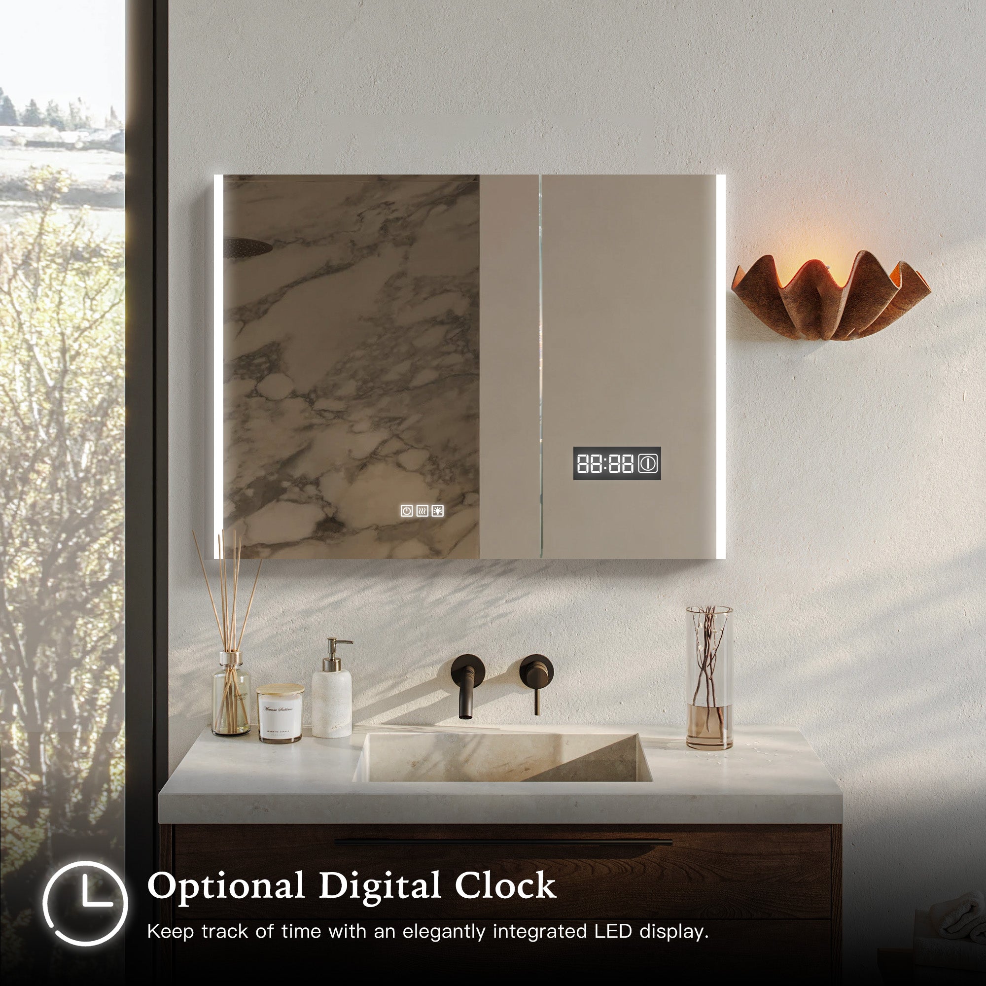 GLEVARA Custom LED Mirror Medicine Cabinet with Minimalist Design