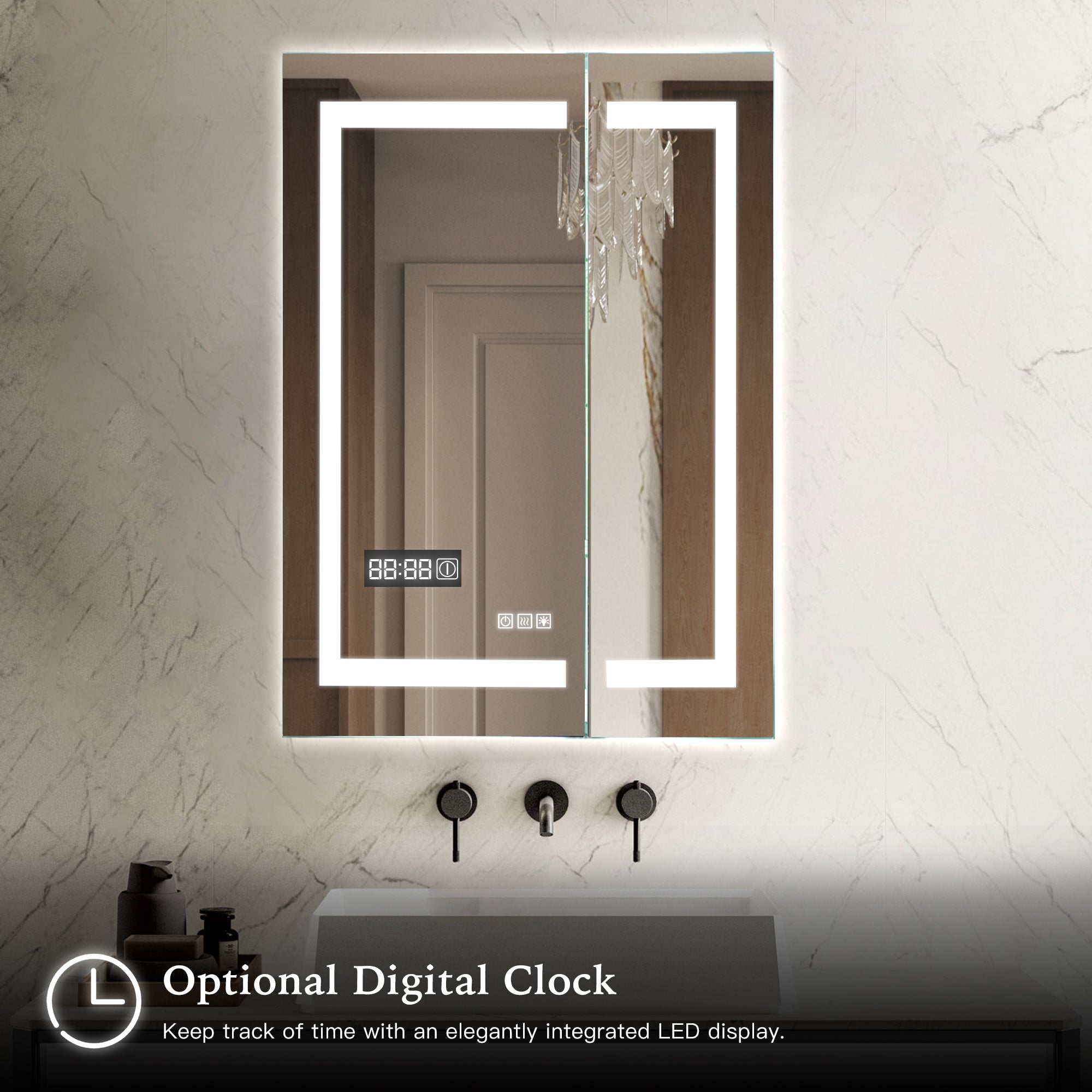 ELARA Custom LED Mirror Medicine Cabinet with Recessed Design