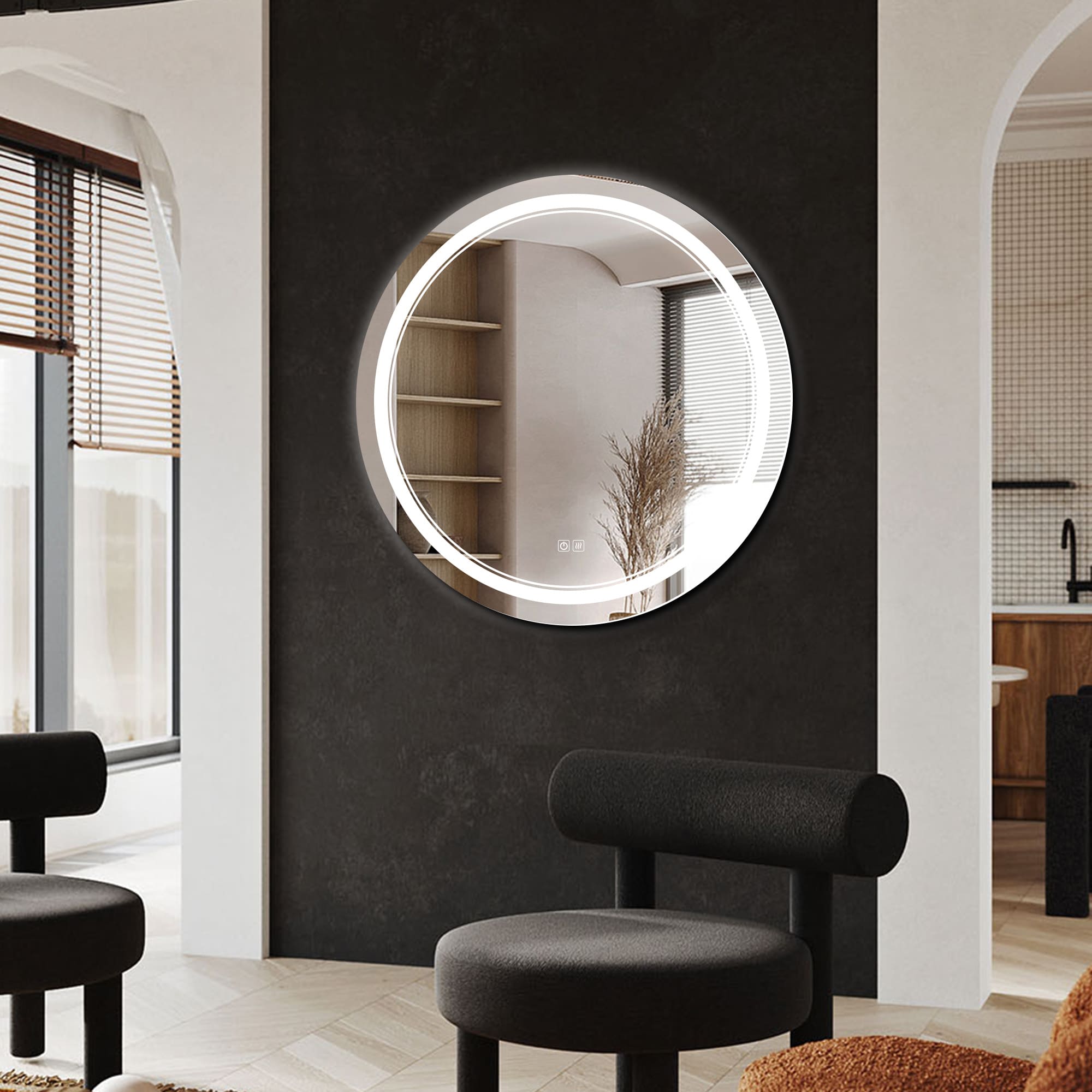 AITNE Round Custom LED Mirror with Backlight