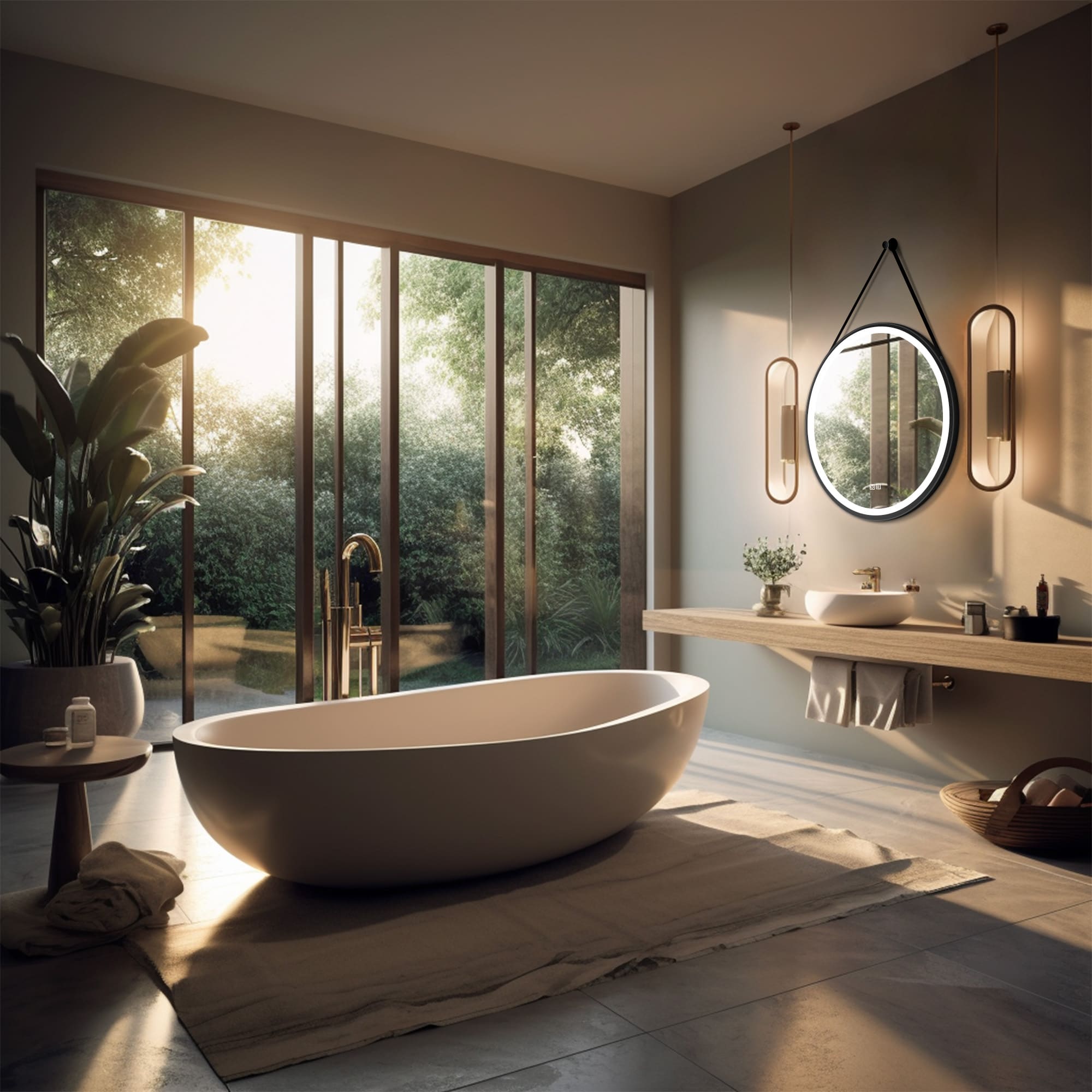 ATLAS Round Custom LED Mirror with Frame