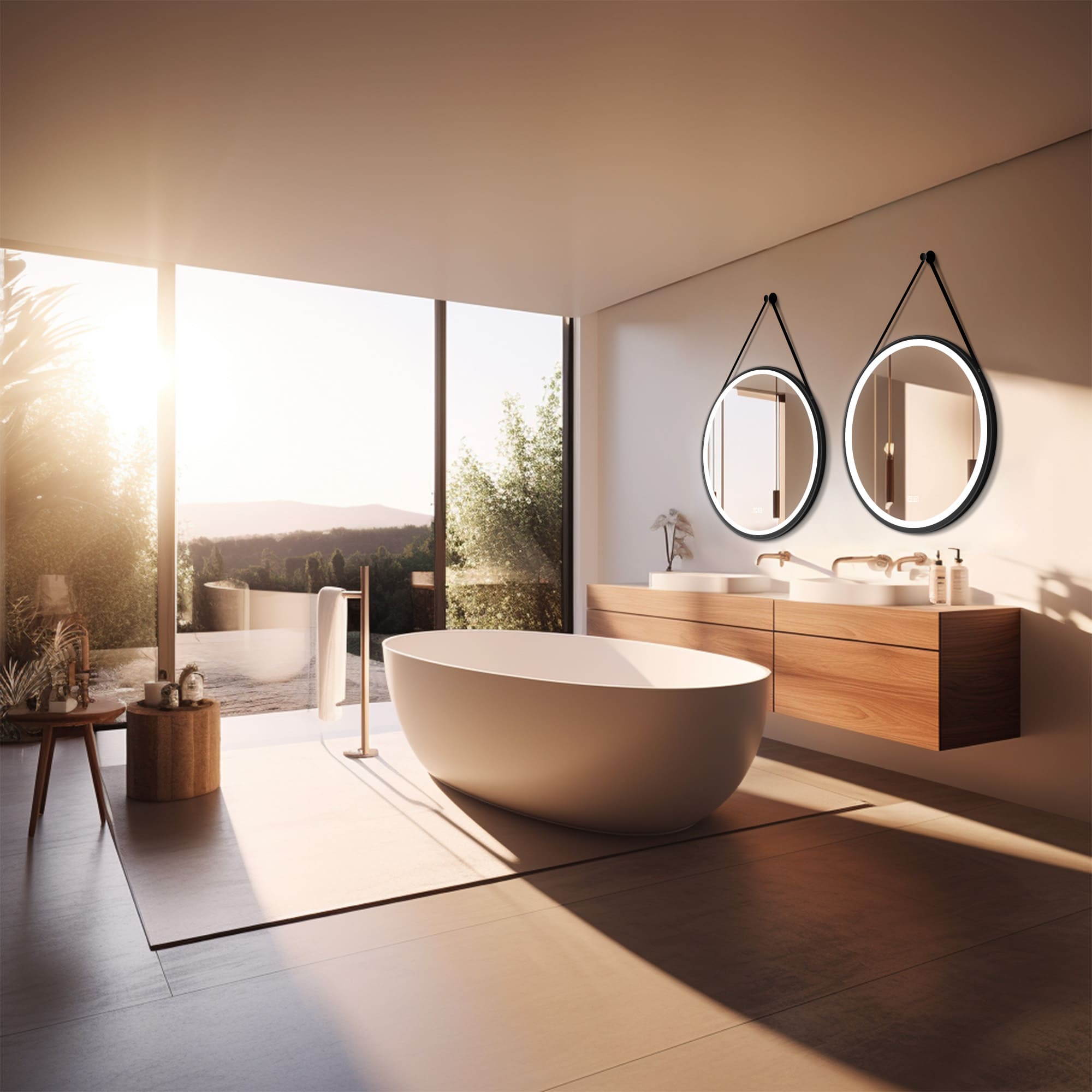 ATLAS Round Custom LED Mirror with Frame