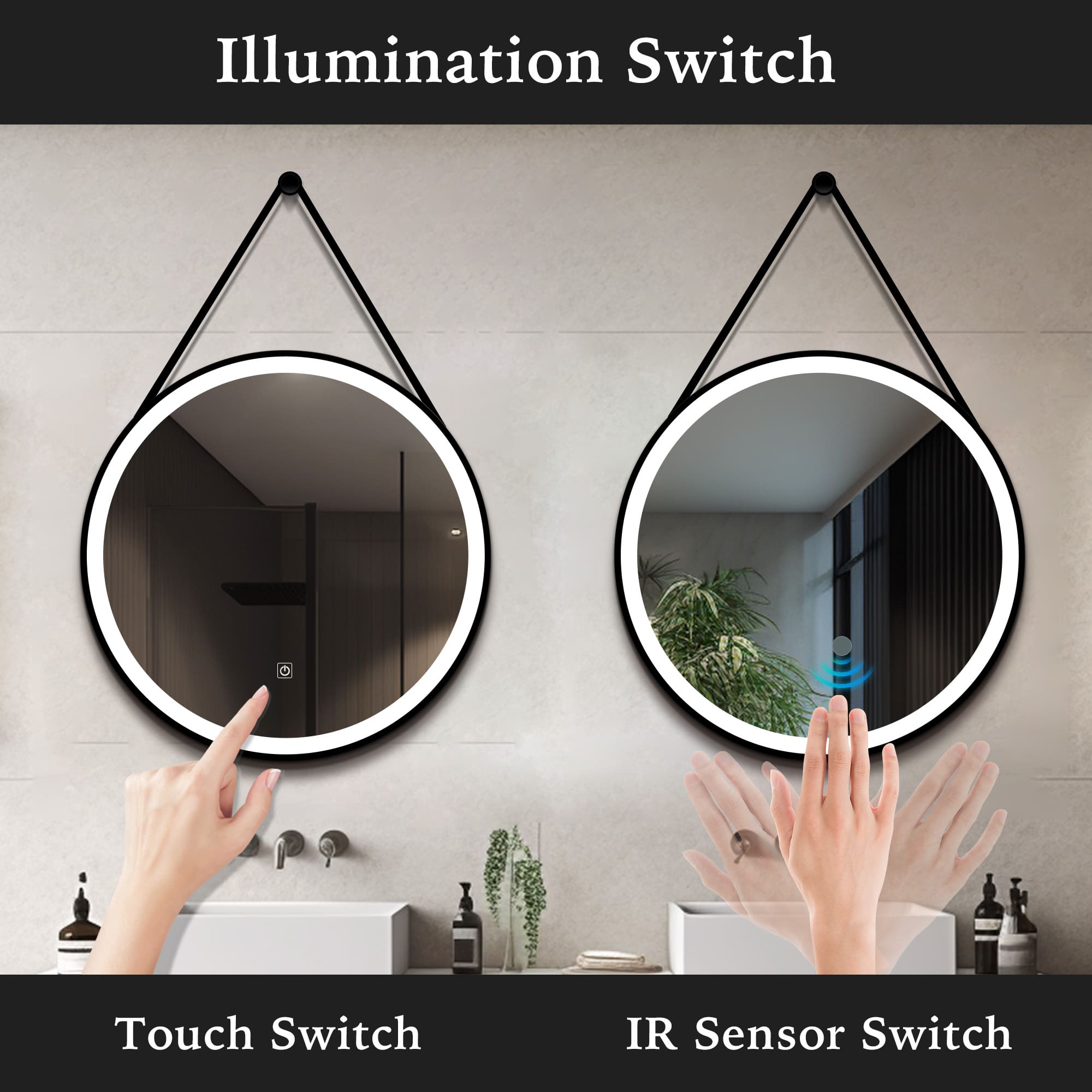 ATLAS Round Custom LED Mirror with Frame
