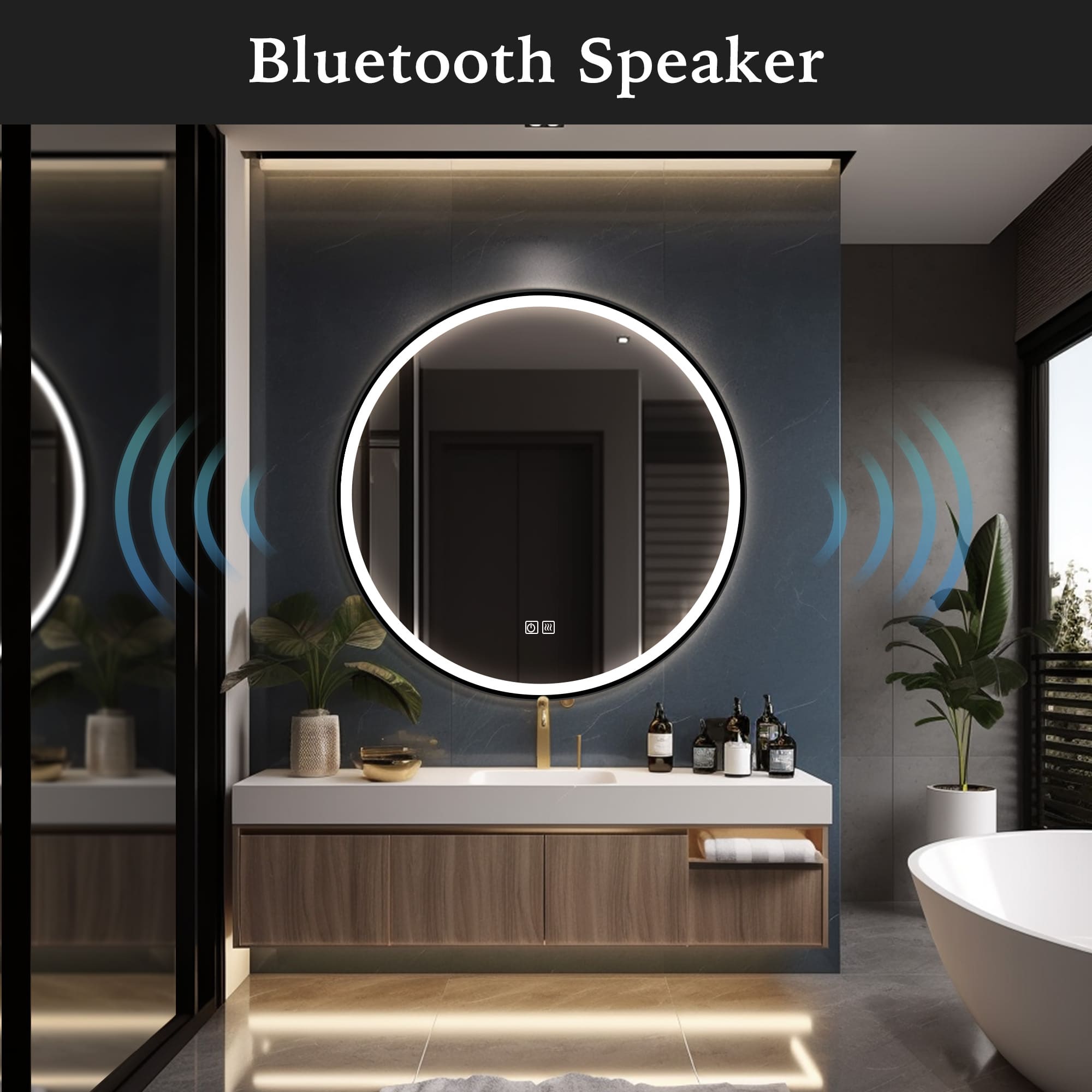 JANUS Round Custom LED Mirror with Frame