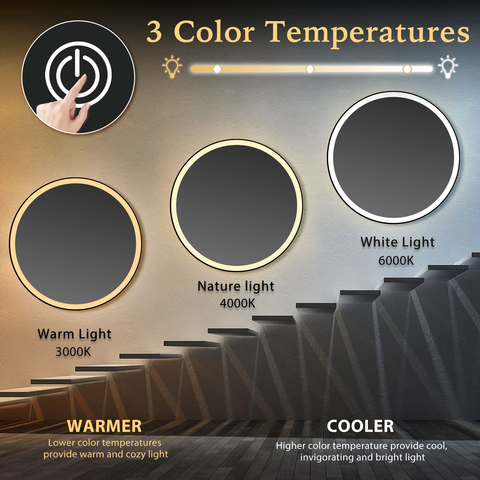 JANUS Round Custom LED Mirror with Frame