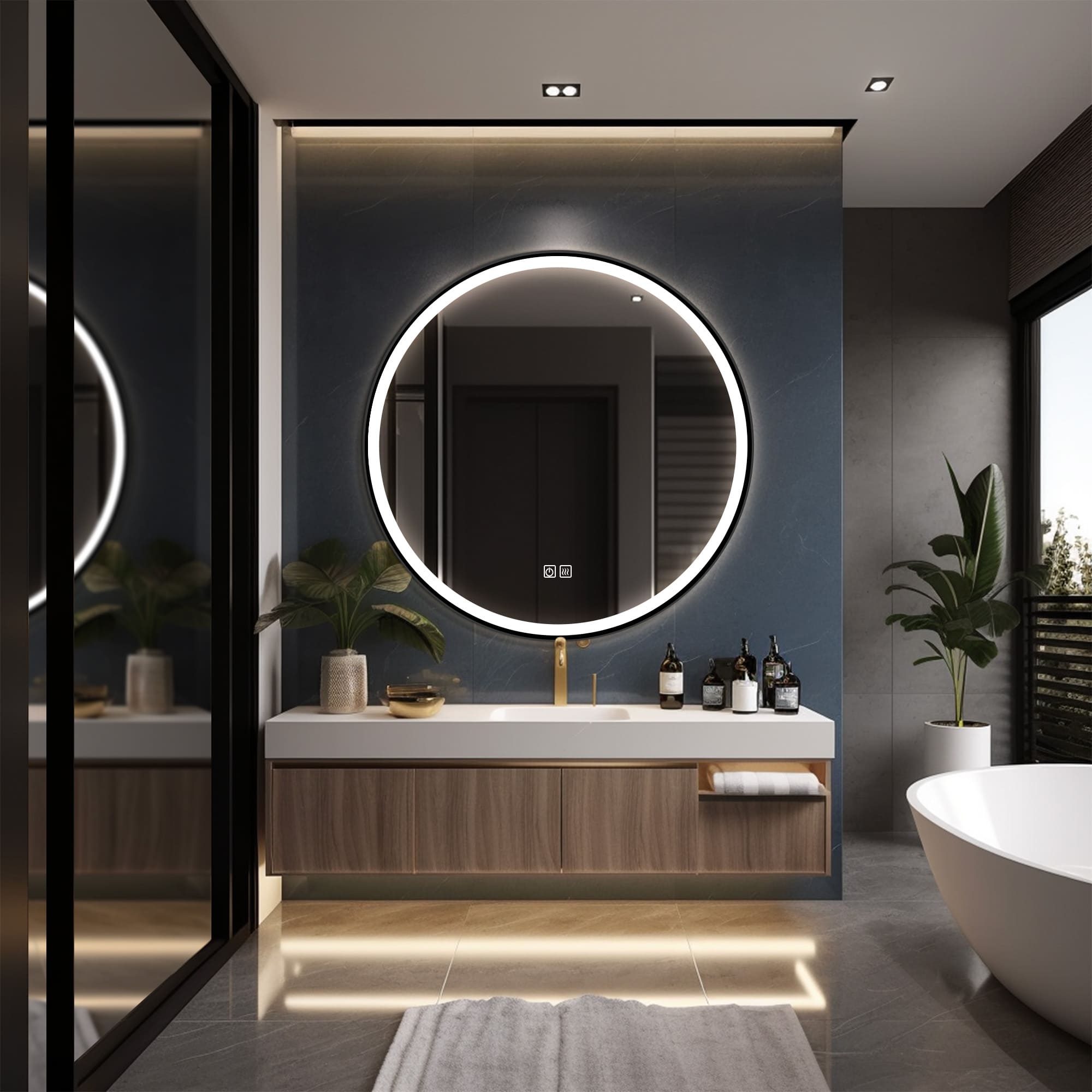 JANUS Round Custom LED Mirror with Frame
